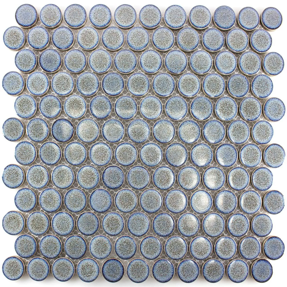 Échantillon Céramique Bouton Mosaïque Carrelage Mission Bleu Gris