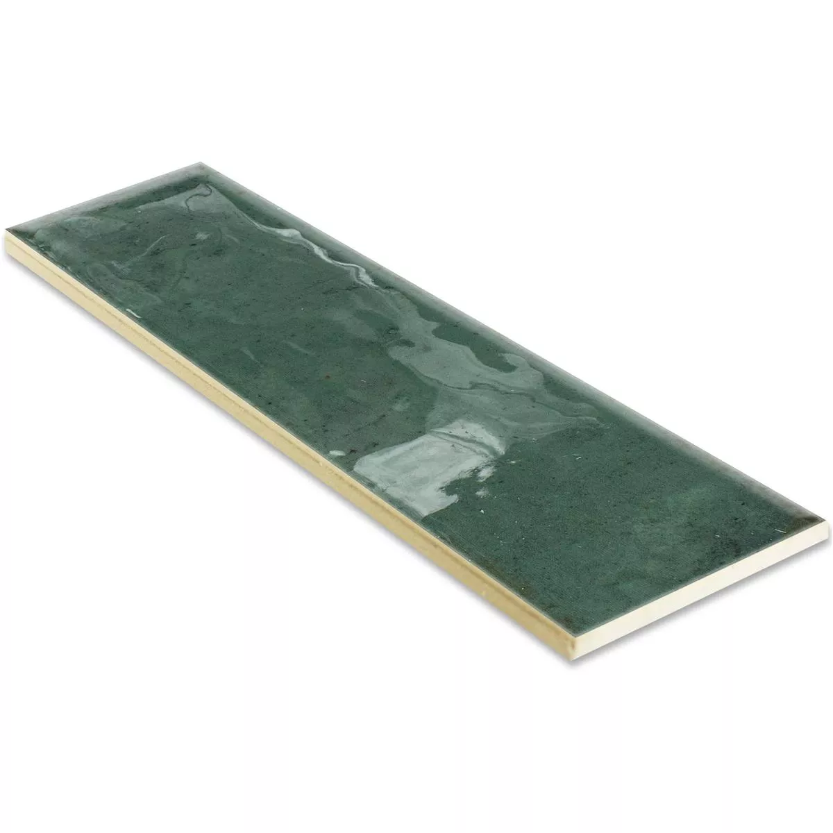 Échantillon Carrelage Mural Kiowa Brillant Ondulé 6x25cm Vert