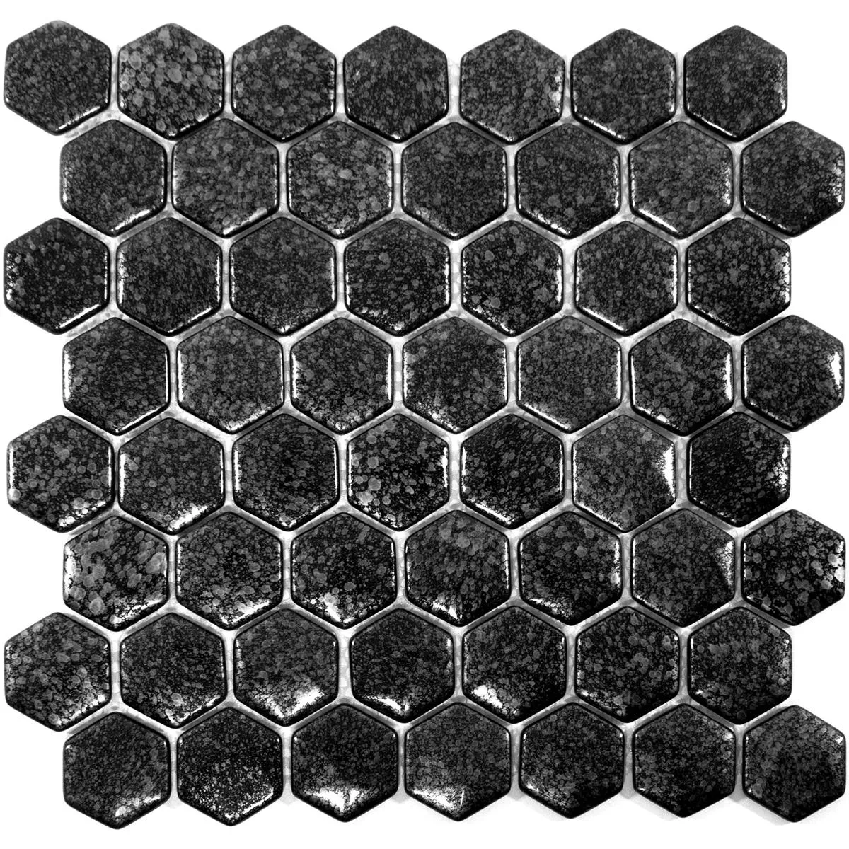 Échantillon Mosaïque En Verre Carrelage Leopard Hexagone 3D Gris