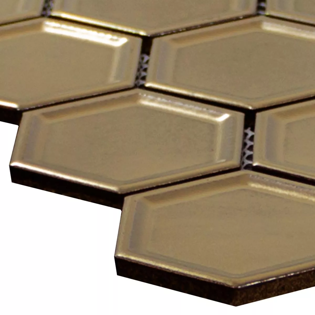 Keramiek Mozaïektegel Stellaris Hexagon Bronzen Keramiek Mozaïektegel Stellaris Hexagon Bronzen