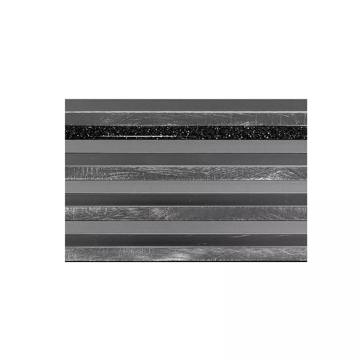 Sample van Aluminium Metaal Mozaïektegel Bilbao Stripes Zwart