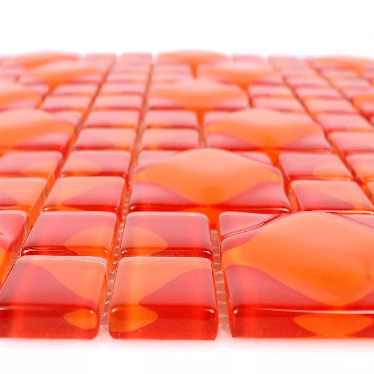 Échantillon Mosaïque Verre Carrelage Nokta Rouge Orange 3D
