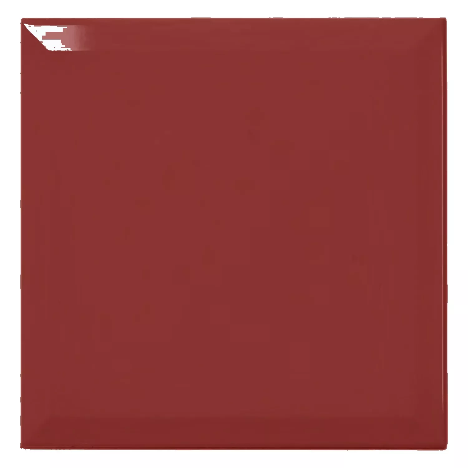Carrelage métro Rouge Brillant 20x20 cm Avec Facette Freetown Burdeos