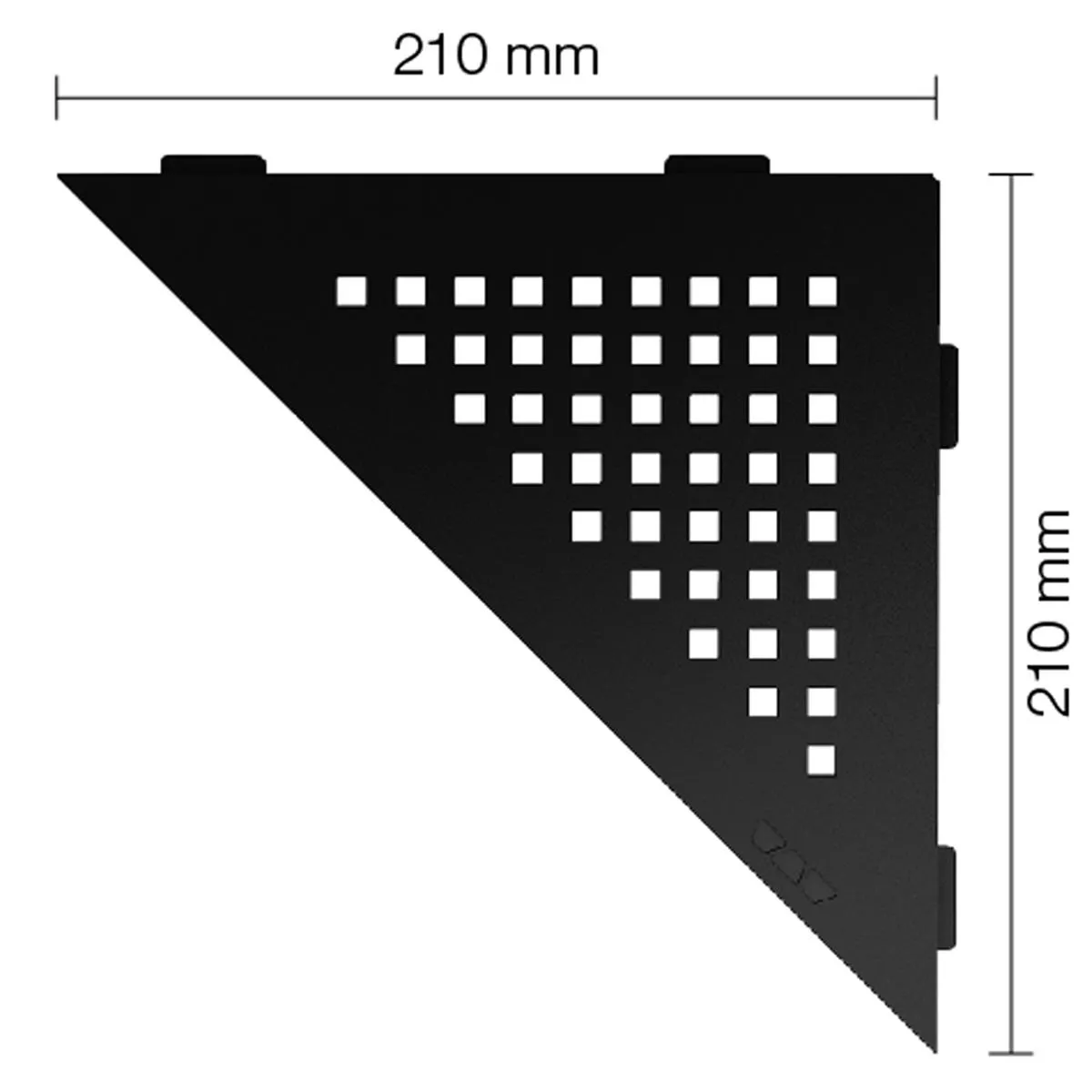 Wandplank doucheplank Schlüter driehoek 21x21cm Vierkant Grafiet