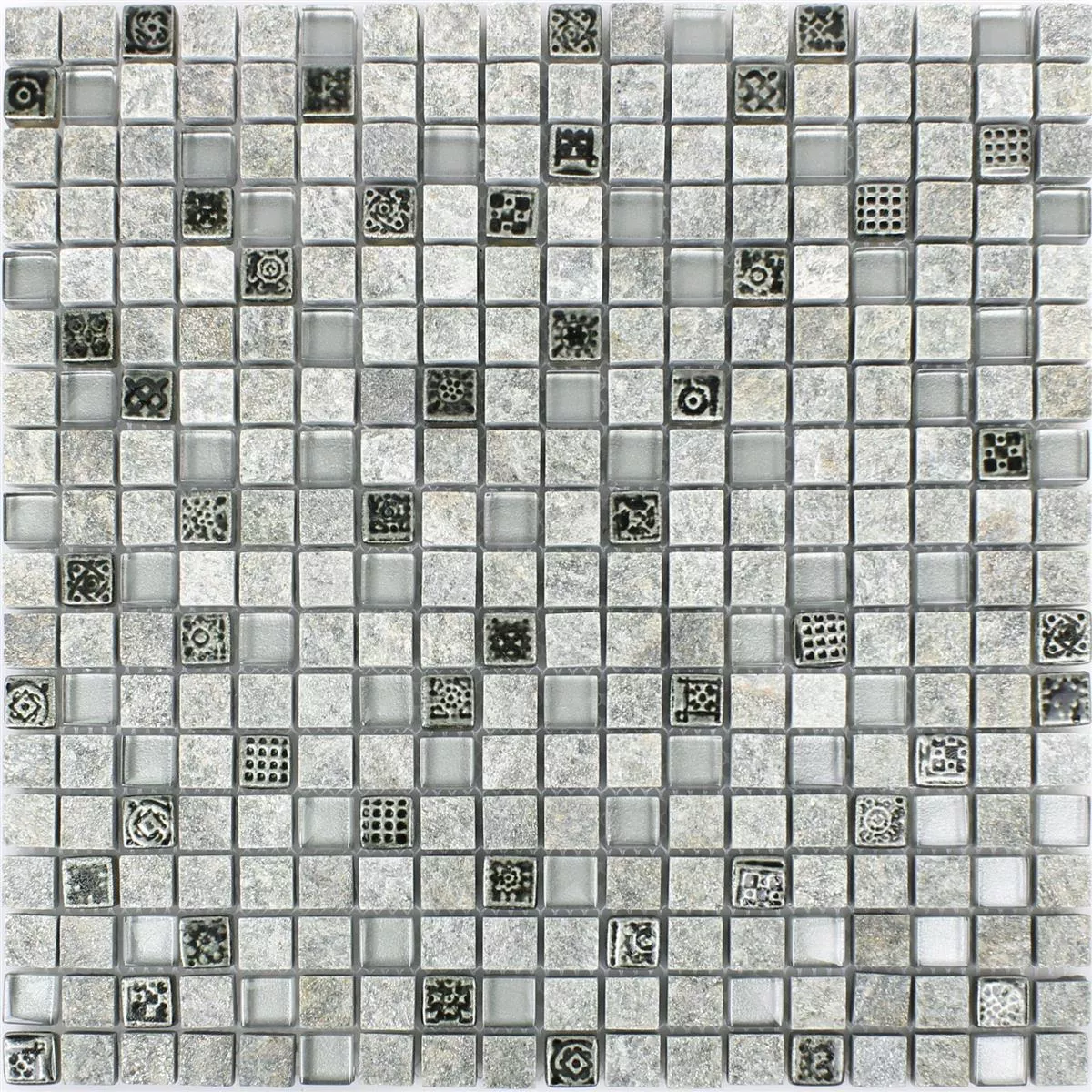 Verre Pierre Naturelle Résine Mosaïque Zimtente Gris