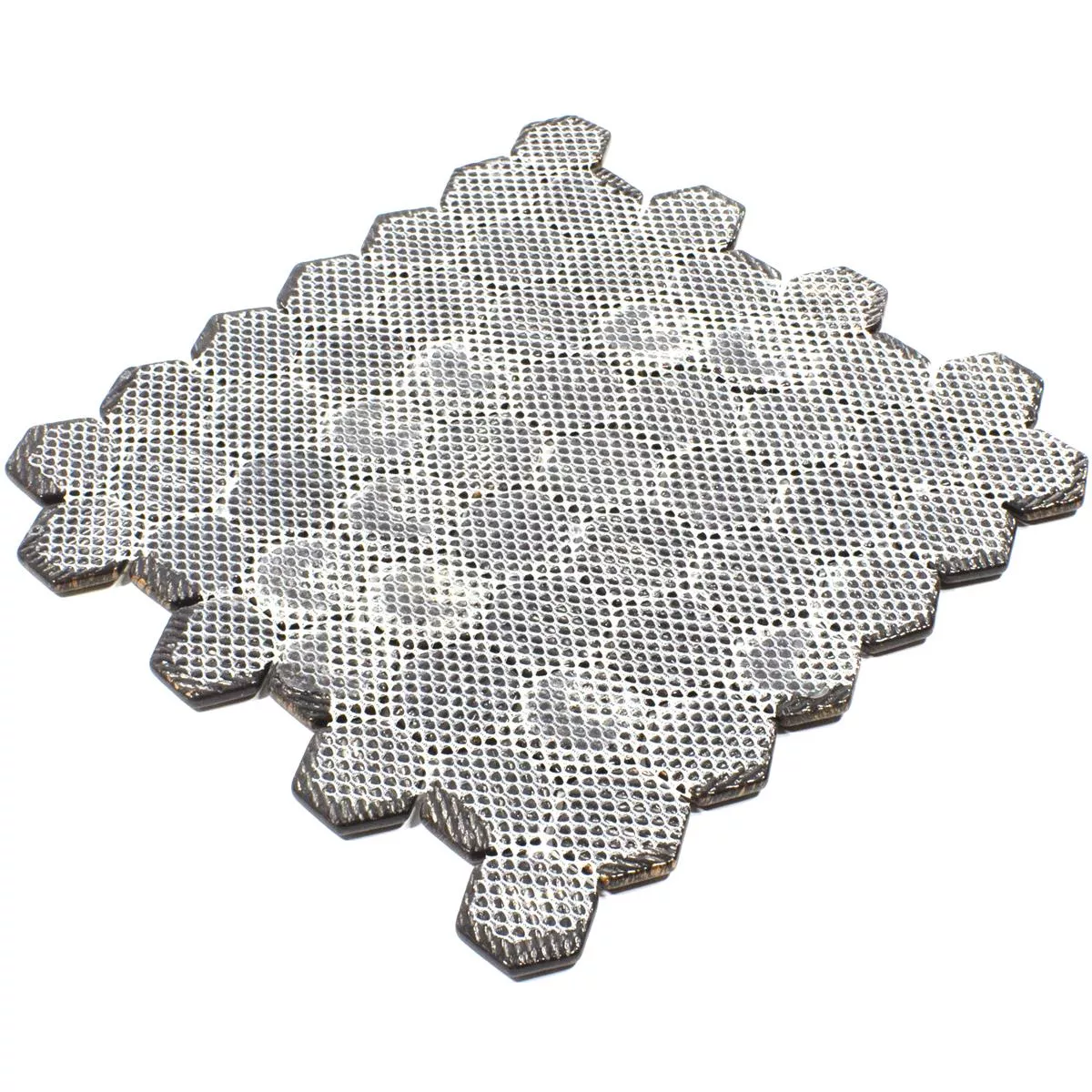 Glasmozaïek Tegels Leopard Hexagon 3D Goud
