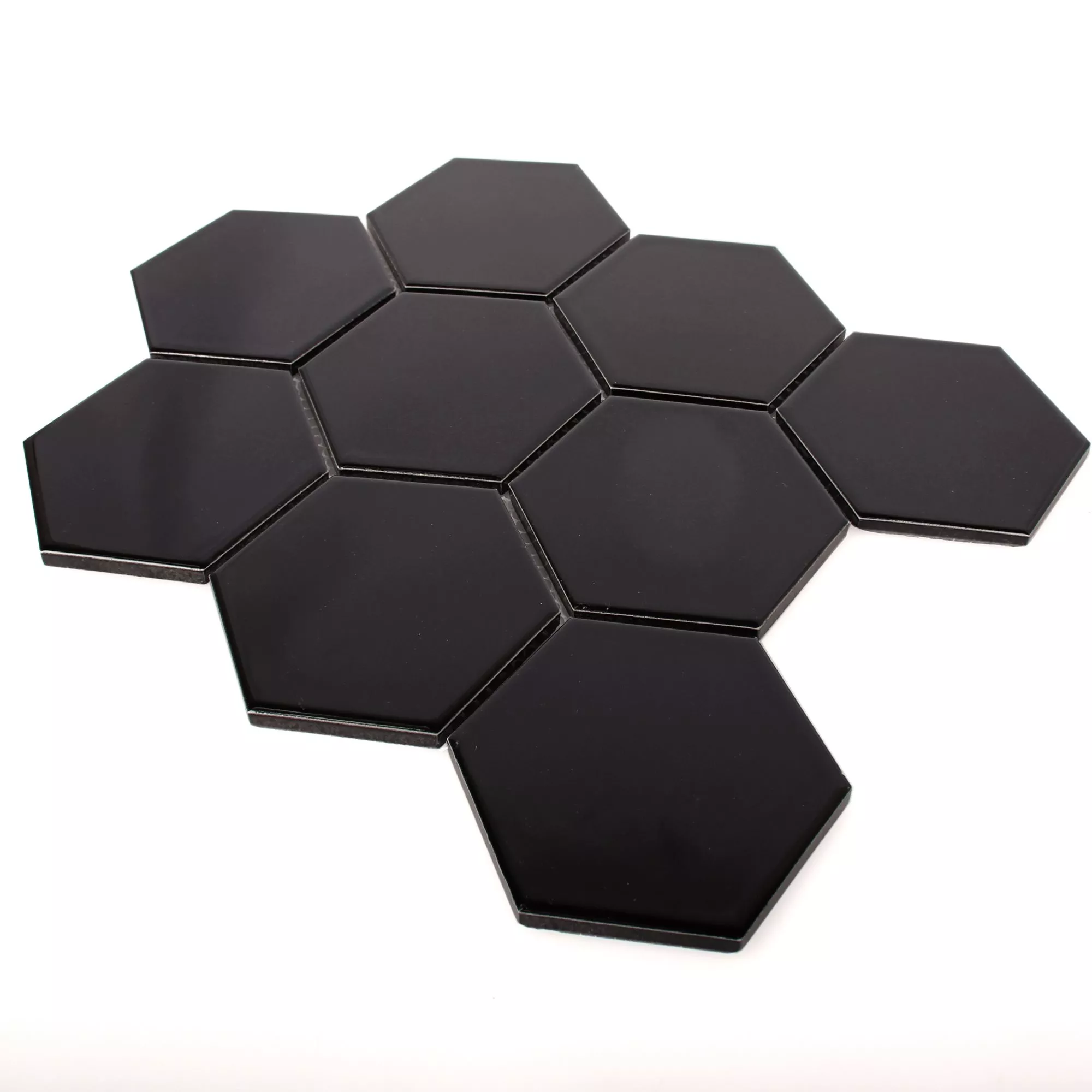 Céramique Mosaïque Carrelage Hexagone Salamanca Noir Mat H95