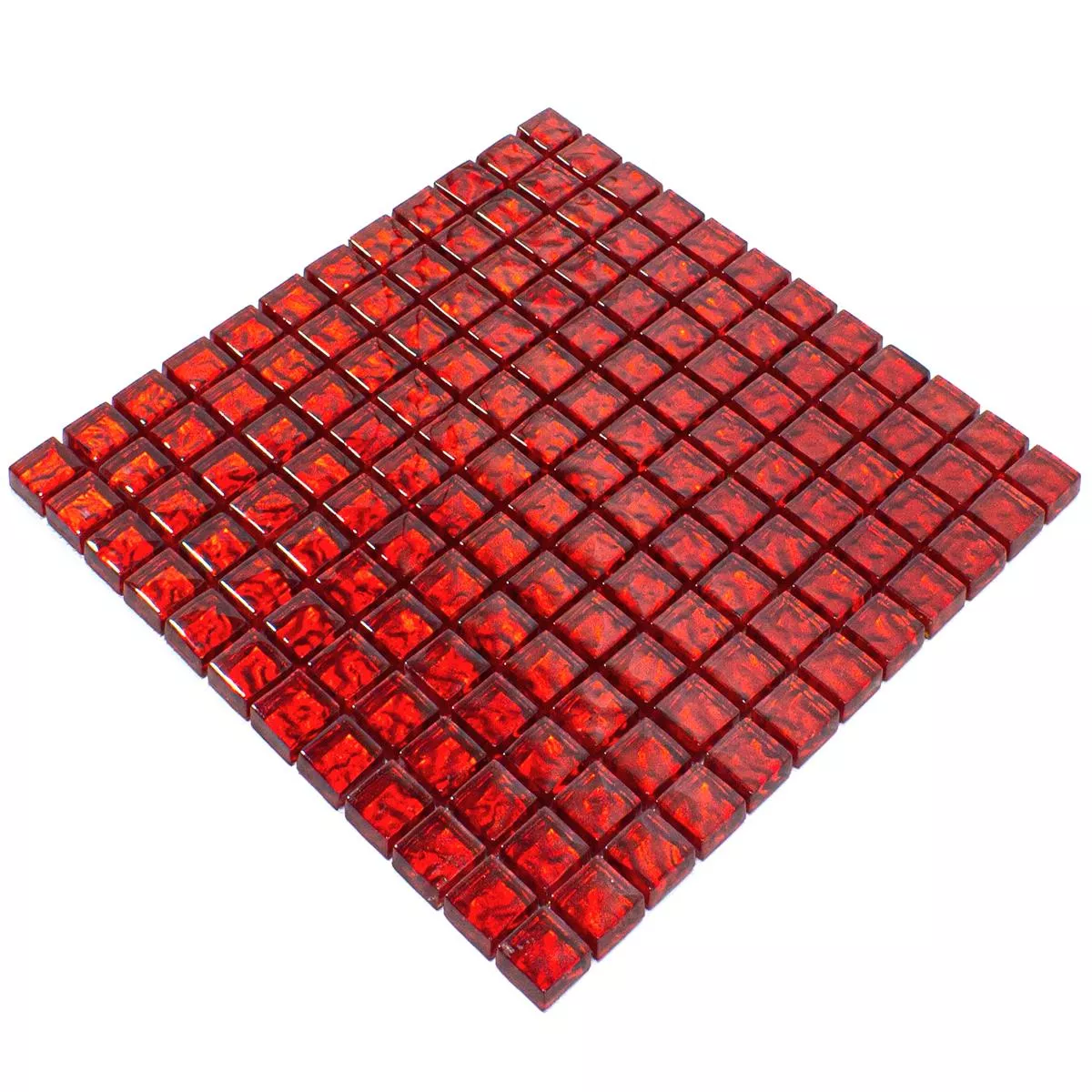 Sample Glasmozaïek Tegels Santa Cruz Gestructureerde Rood