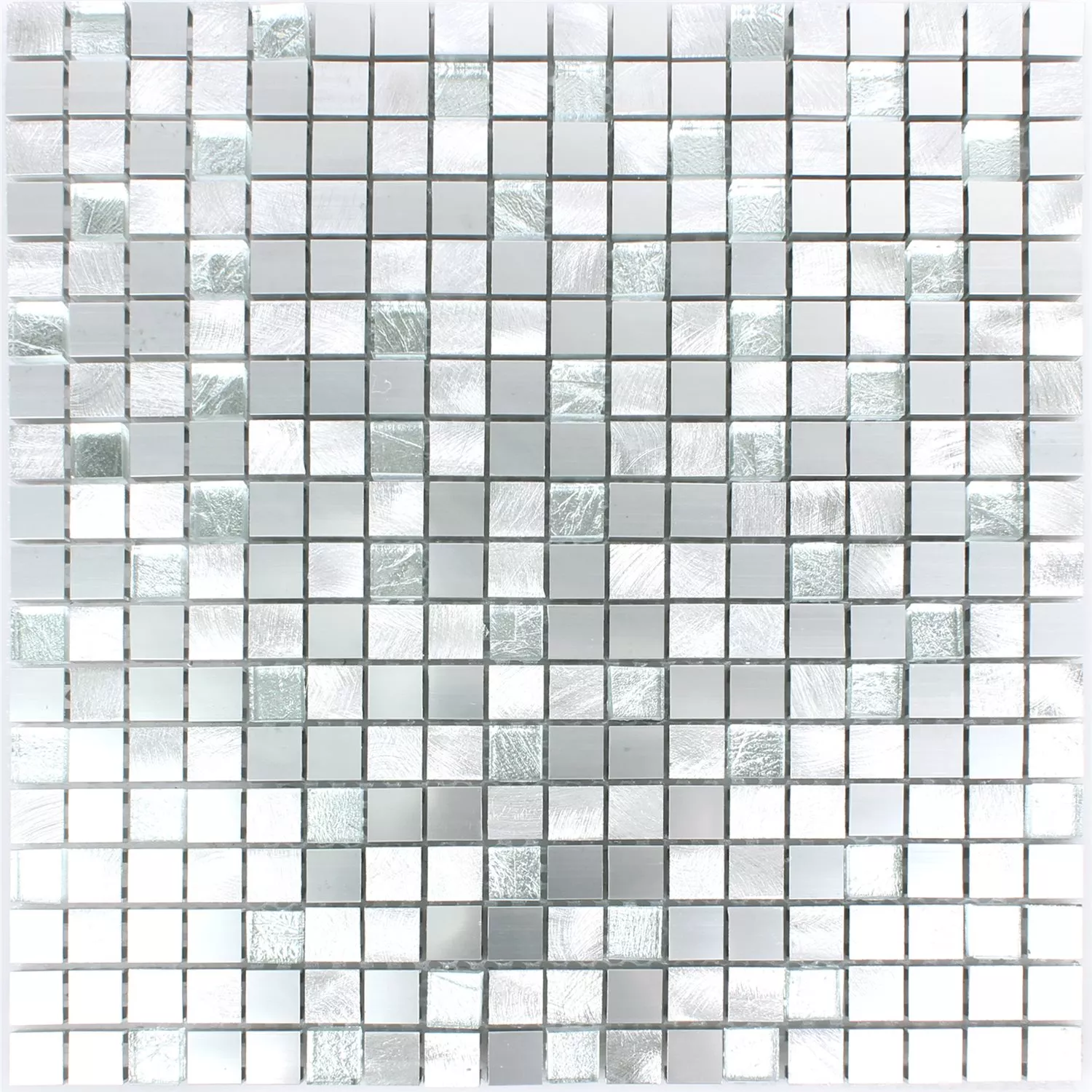 Carrelage Mosaïque Lissabon Aluminium Verre Mix Argent