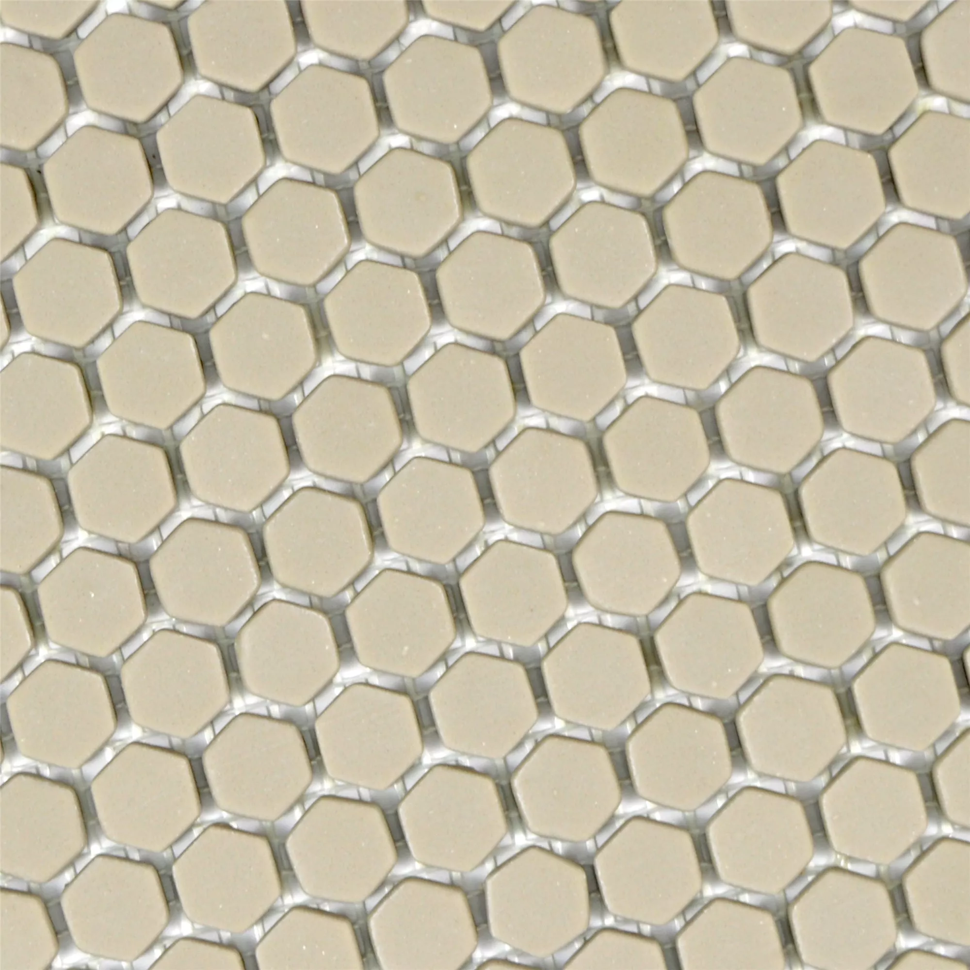 Échantillon Mosaïque En Verre Carrelage Kassandra Hexagone Cream Mat