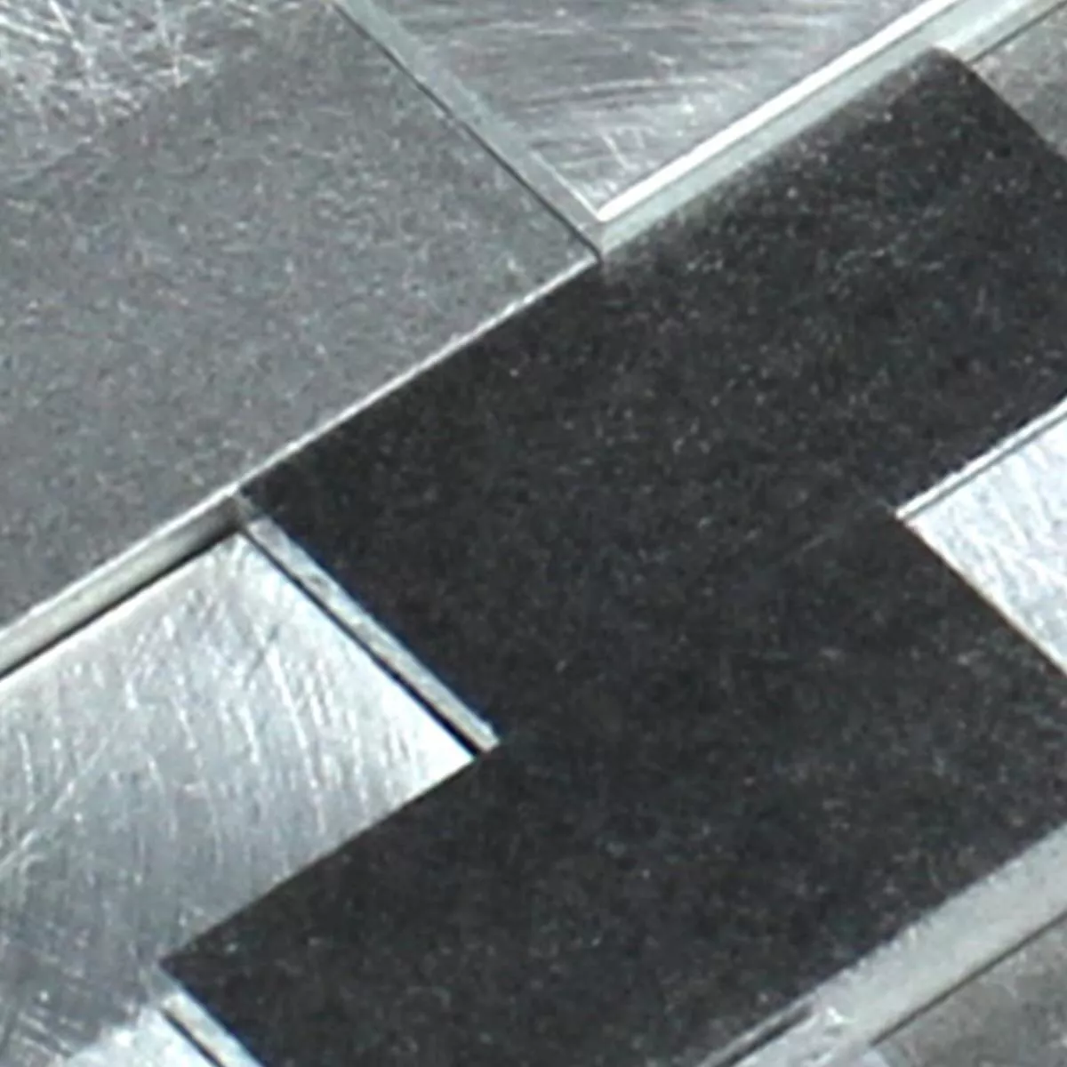 Échantillon Mosaïque 3D Aluminium Metal Noir Gris