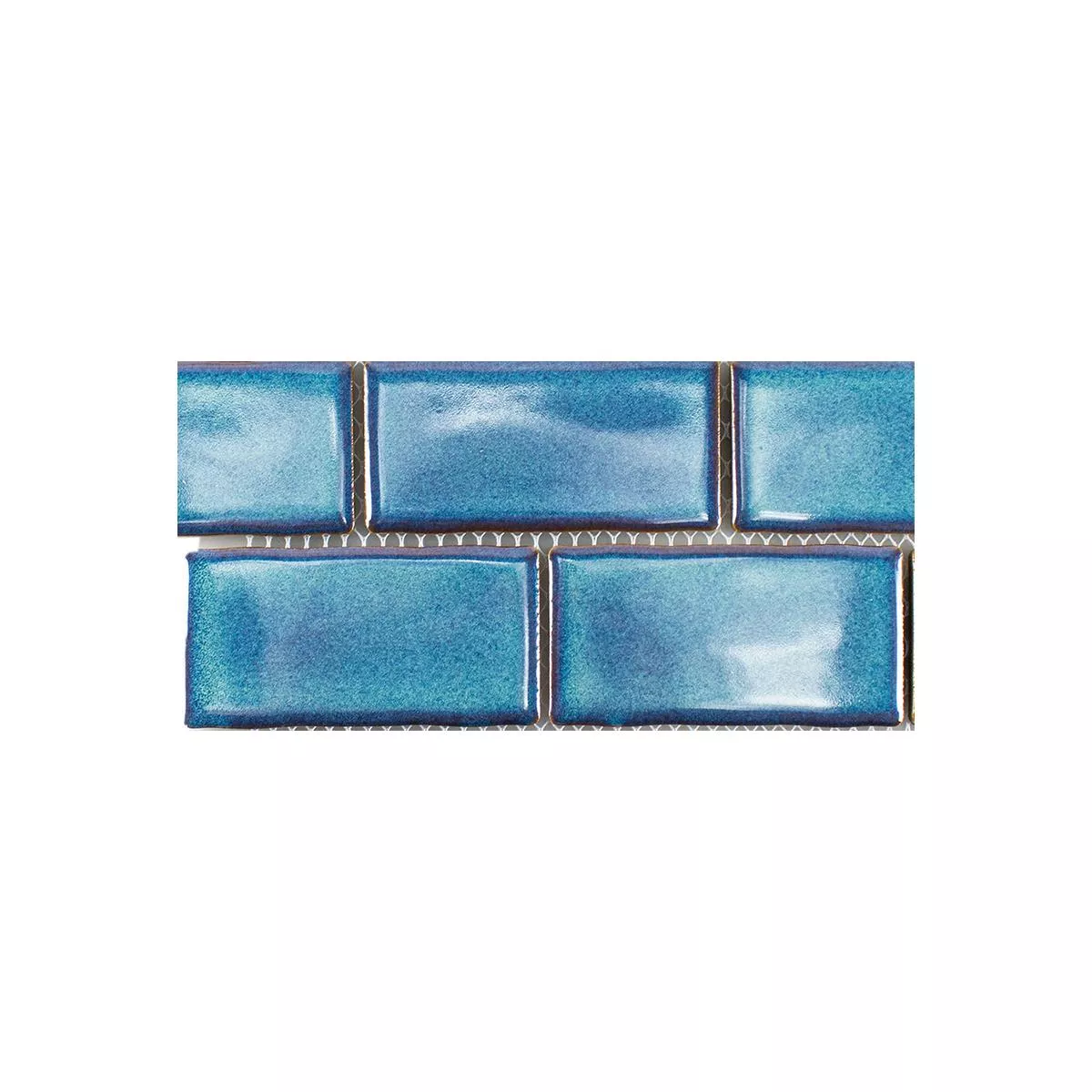 Échantillon Céramique Mosaïque Carrelage Florenz Artisanat Bleu
