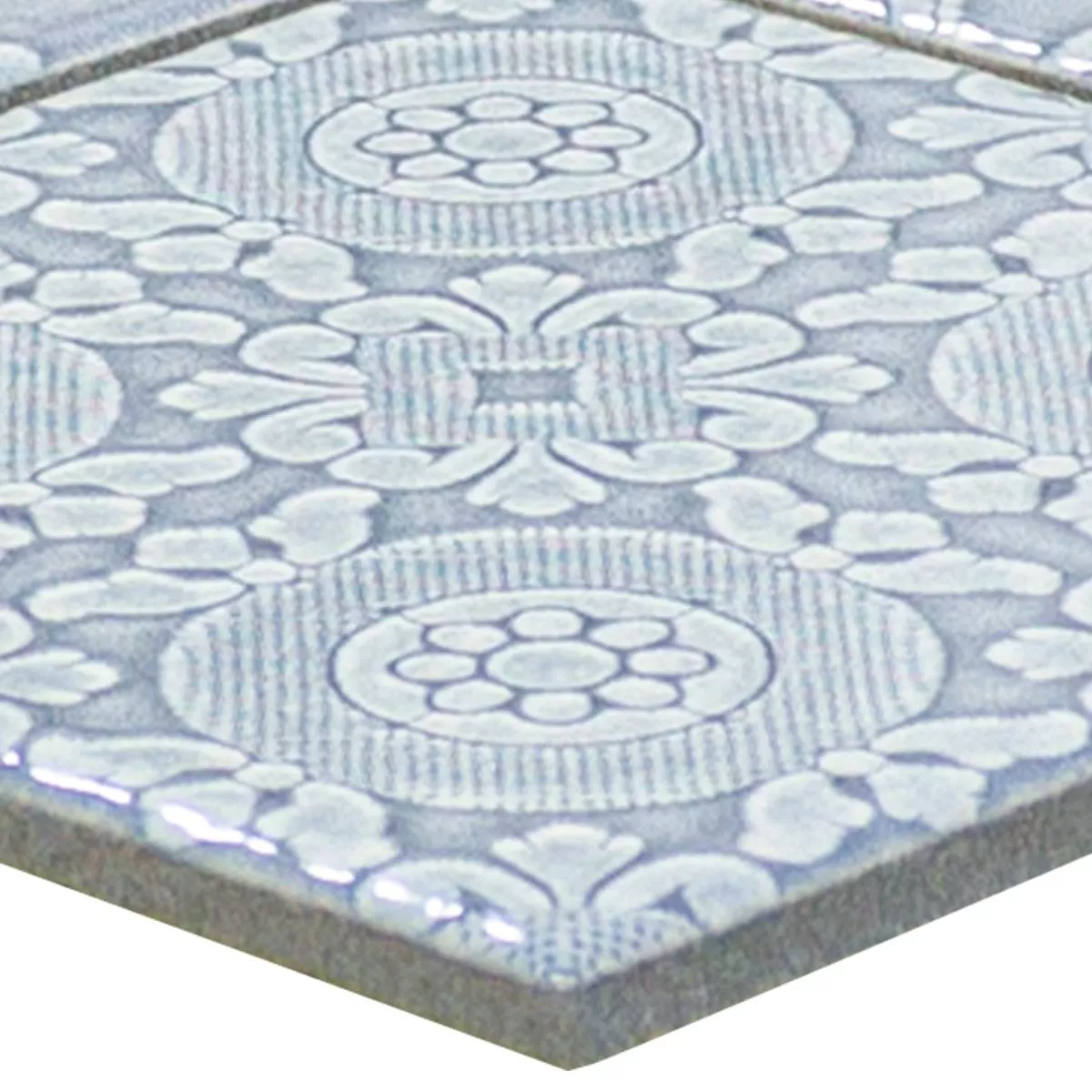 Échantillon Céramique Mosaïque Carrelage Rivabella Relief Bleu