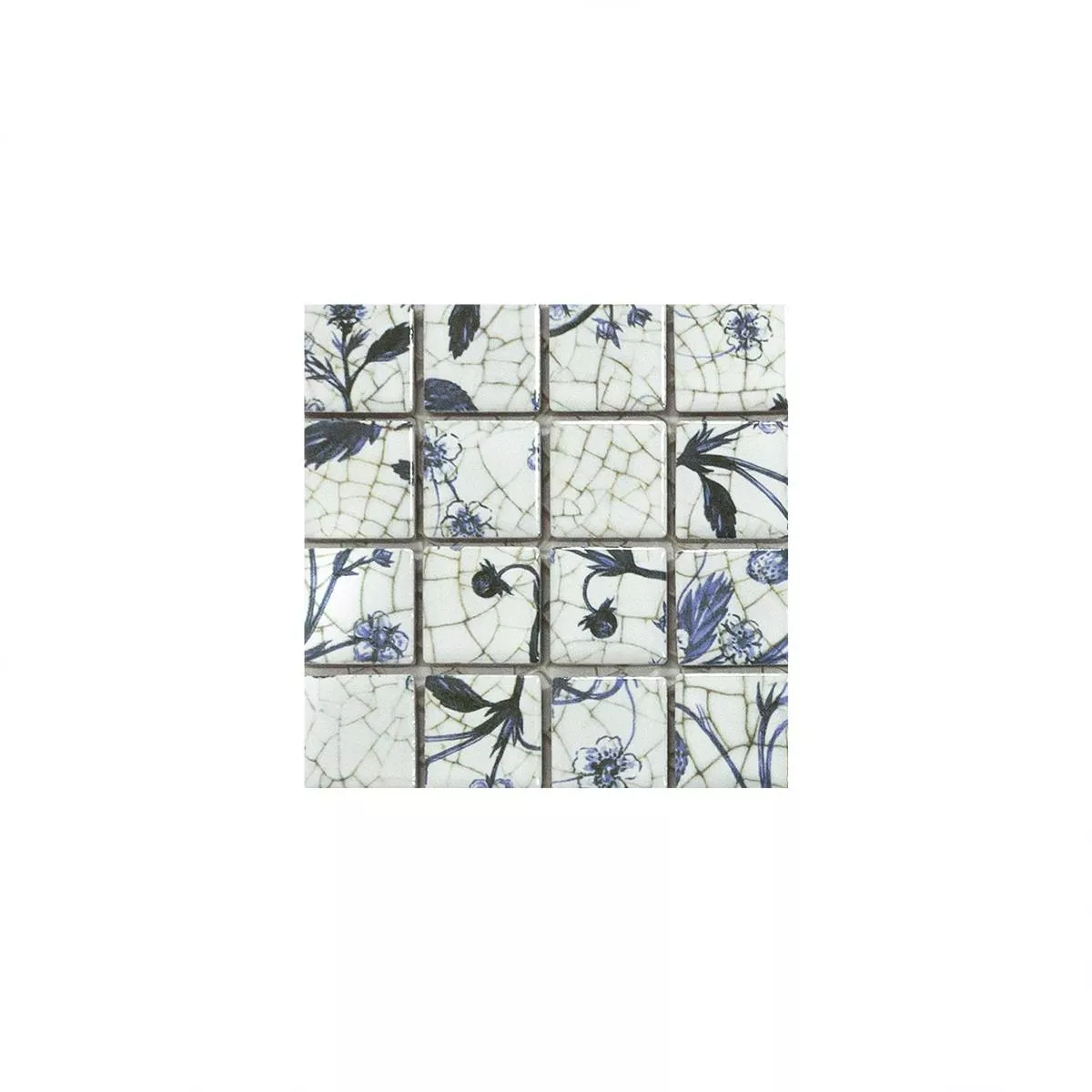 Échantillon Céramique Mosaïque Carrelage Isabella Blanc Bleu