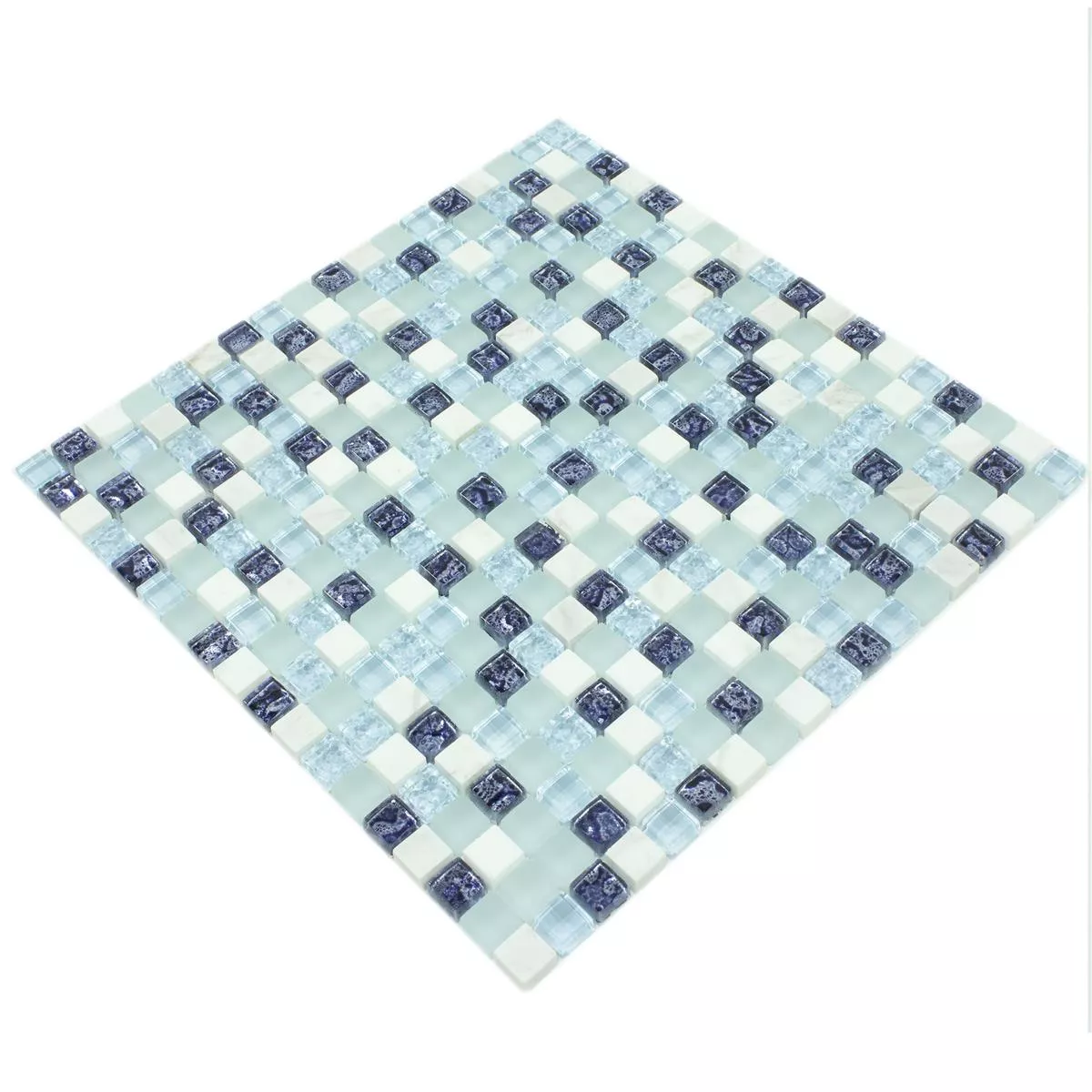 Sample Glasmozaïek Tegels Lexington Glas Material Mix Blauw