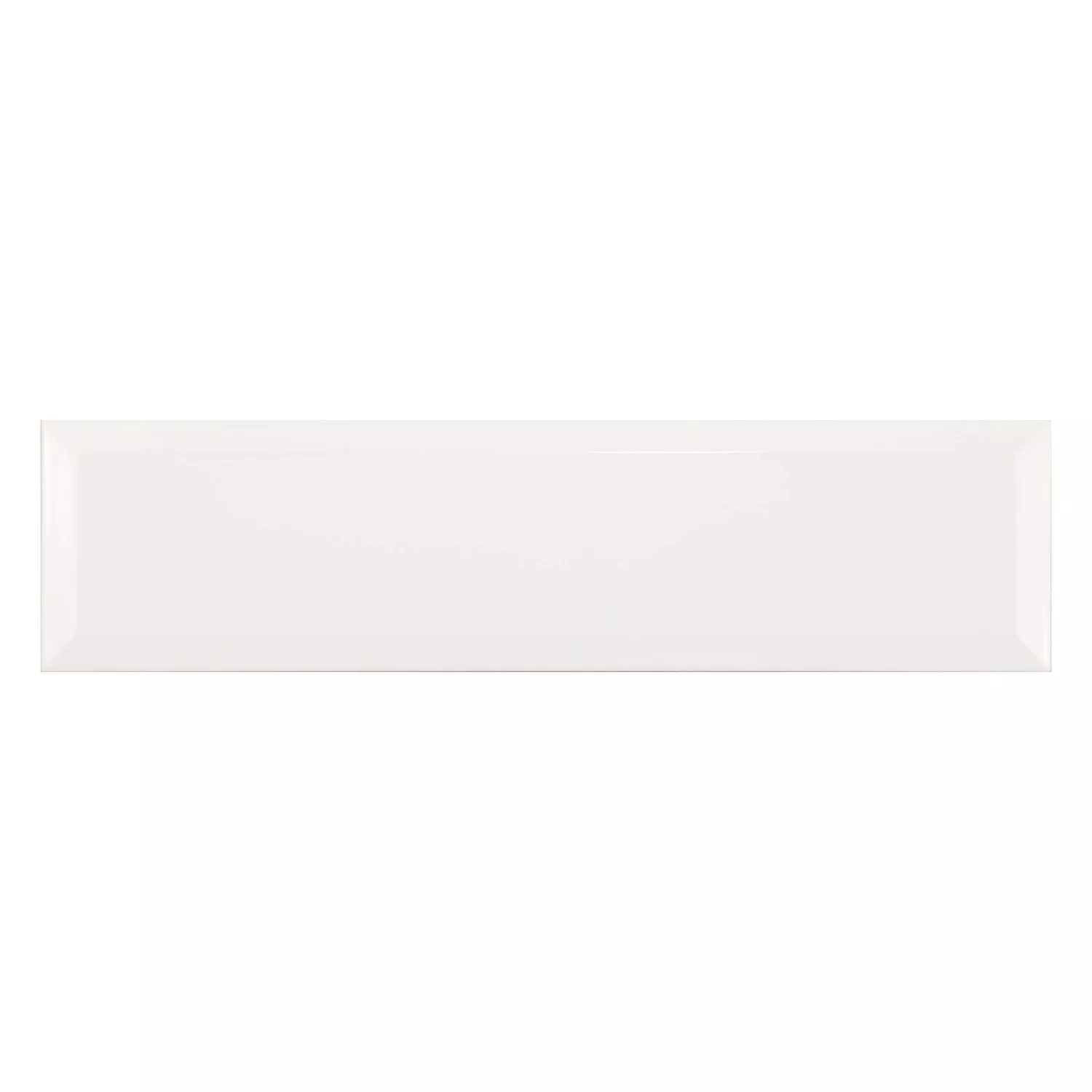 Metro tegel Wit Glanzend 7,5x30 cm Met Facet Freiberg Blanco