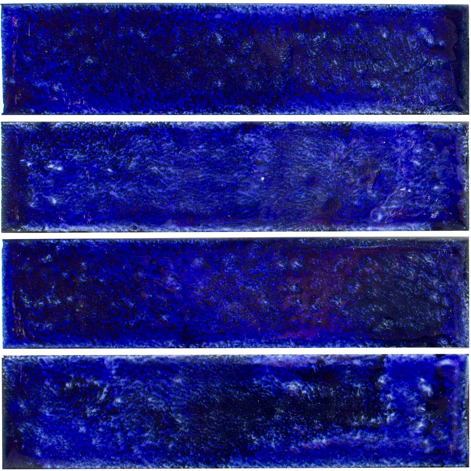 Échantillon Carrelage Mural Vanroy Ondulé 6x24cm Bleu Foncé