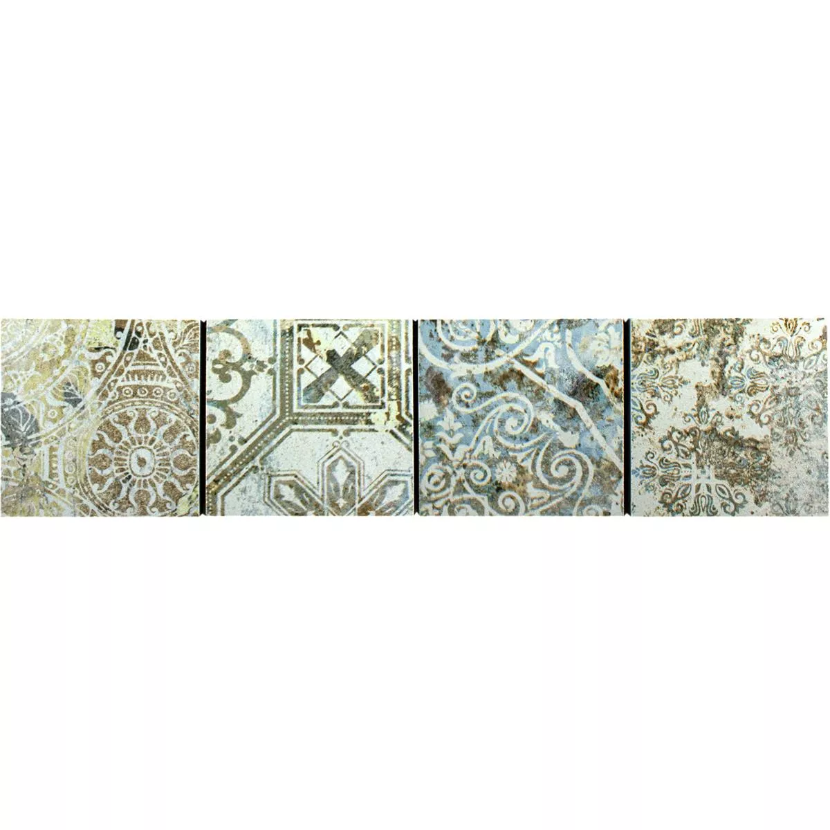 Porselein steengoed Tegels Tegelranden Pelican Lichtkleurrijk 71x71mm