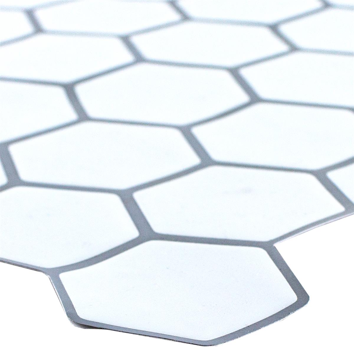 Vinyle Mosaïque Carrelage Edinburg Hexagone Blanc Auto Adhésif