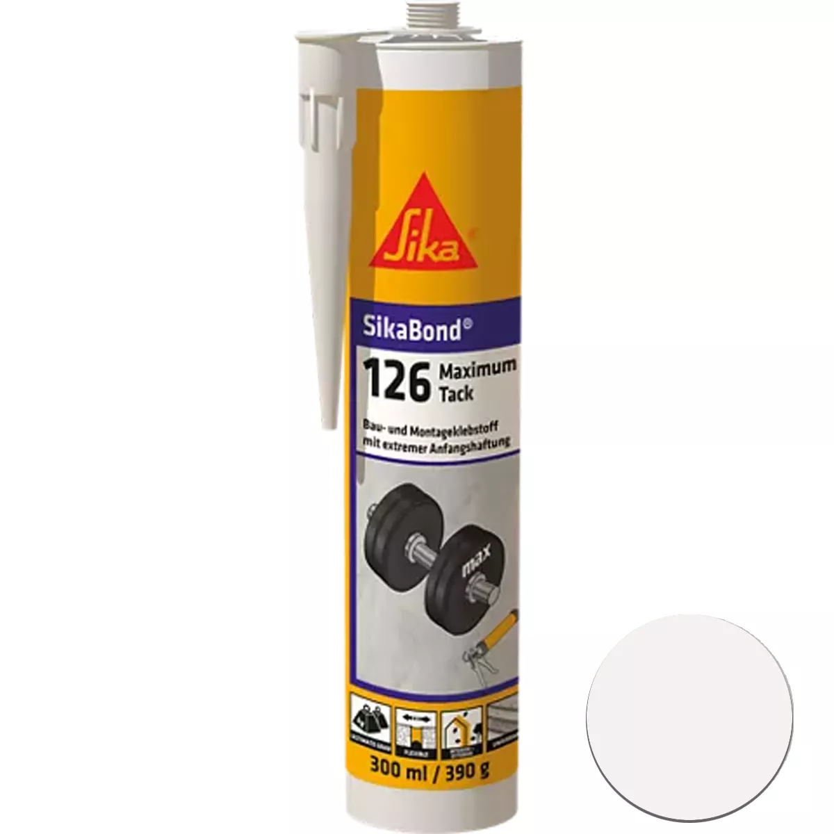 Sikabond-126 Adhésif Élastique Maximum Tack Blanc 300 ml