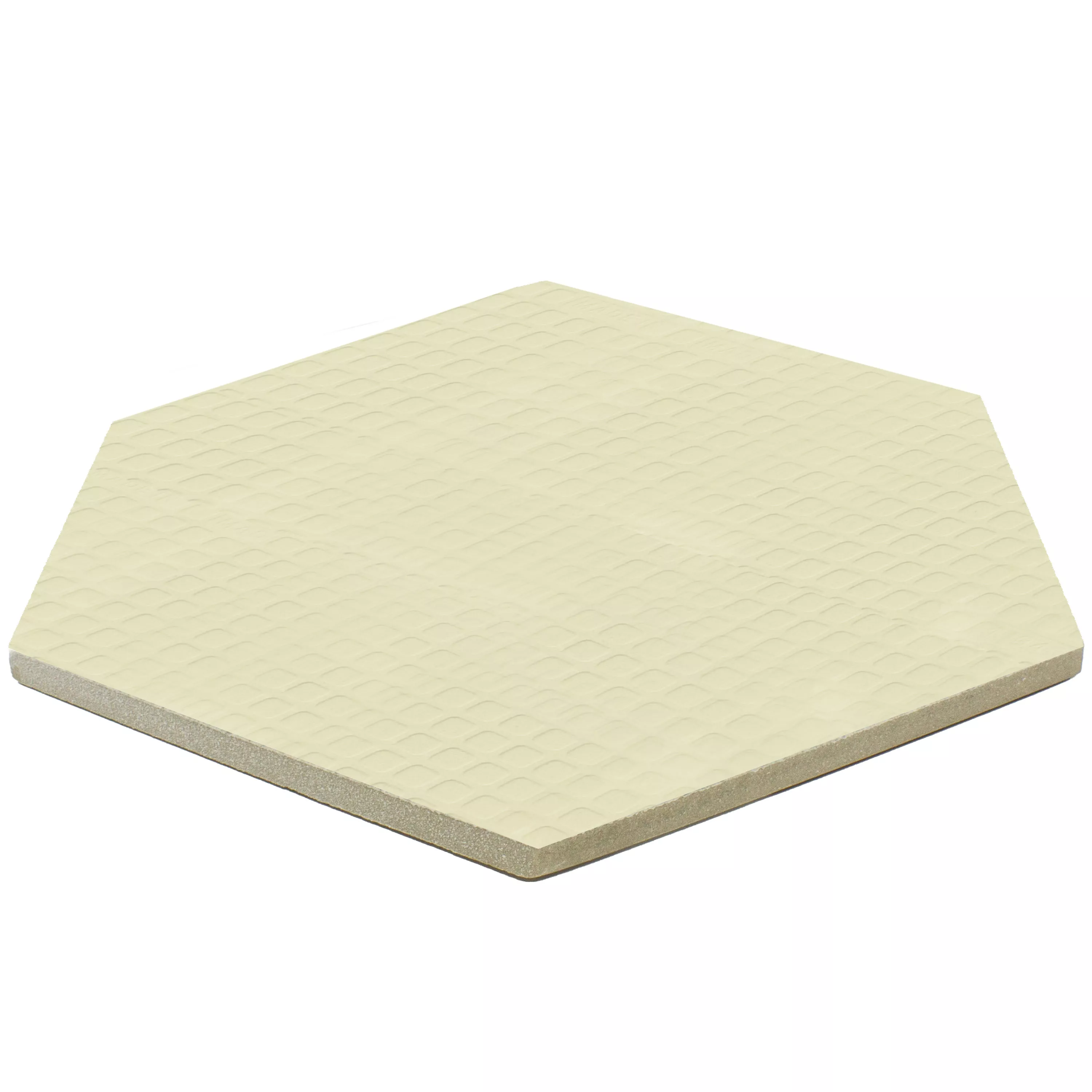 Échantillon Carrelage Mural Arosa Brillant Ondulé Hexagone Vert Olive 17,3x15cm