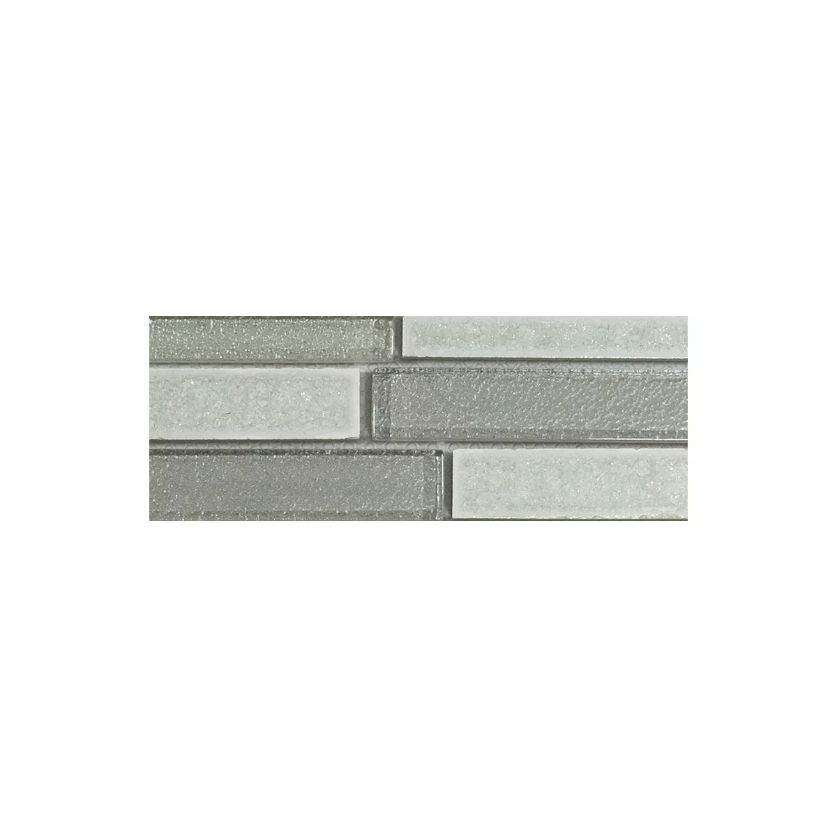 Sample Glas Natuursteen Mozaïek Kristal Springs Brick Wit