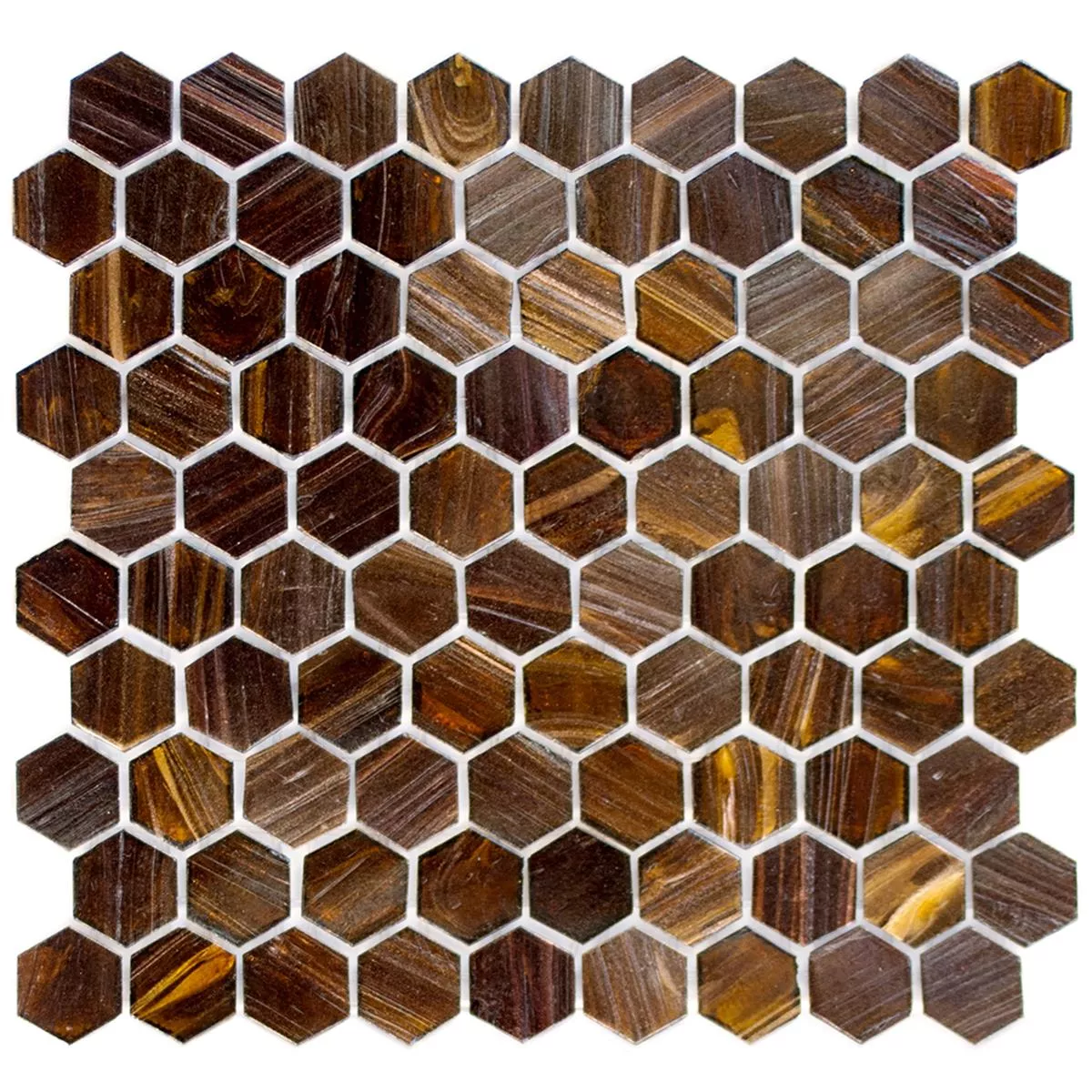 Mosaïque En Verre Carrelage Trend-Vi Hexagonal 270 Brun Foncé