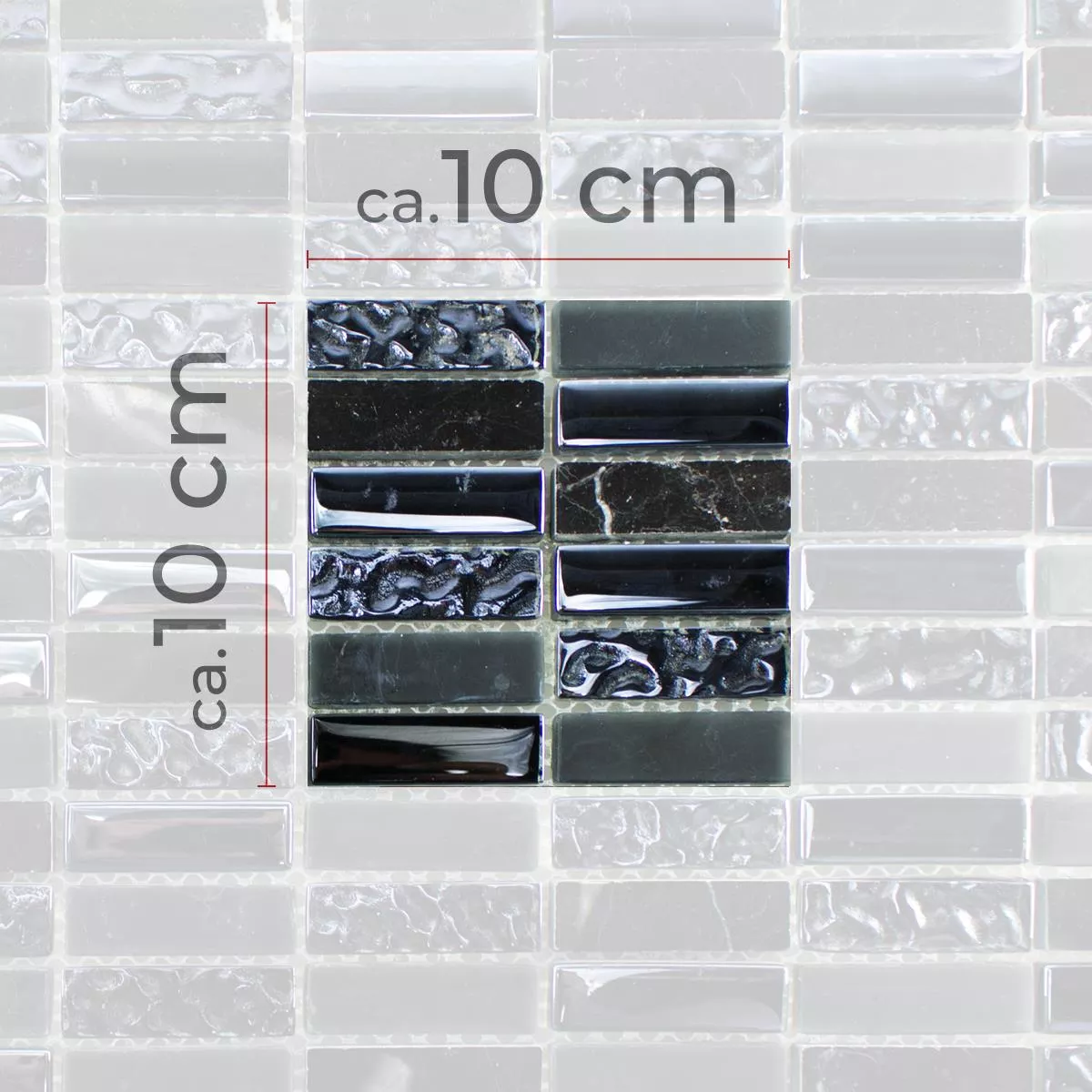 Échantillon Verre Pierre Naturelle Mosaïque Carrelage Mantra Noir