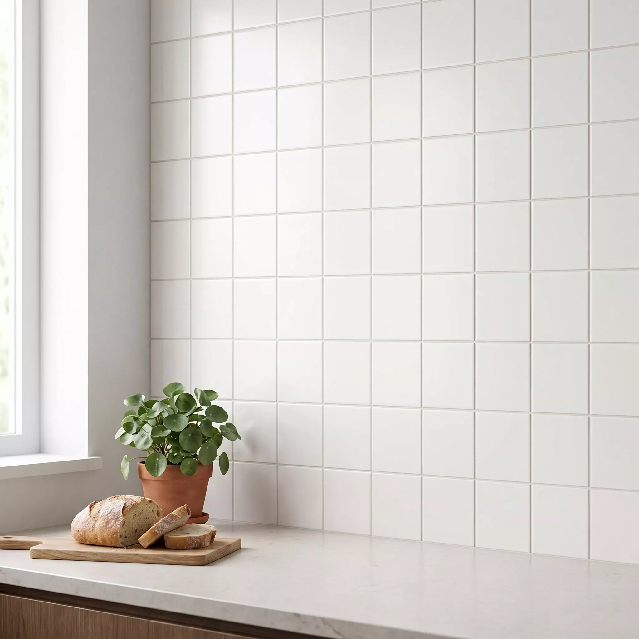 Carrelage métro Blanc Mat 10x10 cm Sans Facette Freyburg Blanco