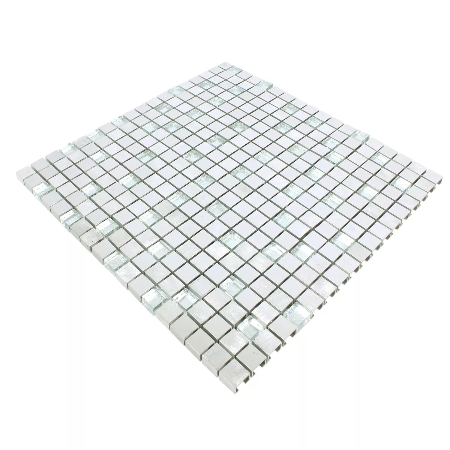 Carrelage Mosaïque Lissabon Aluminium Verre Mix Argent