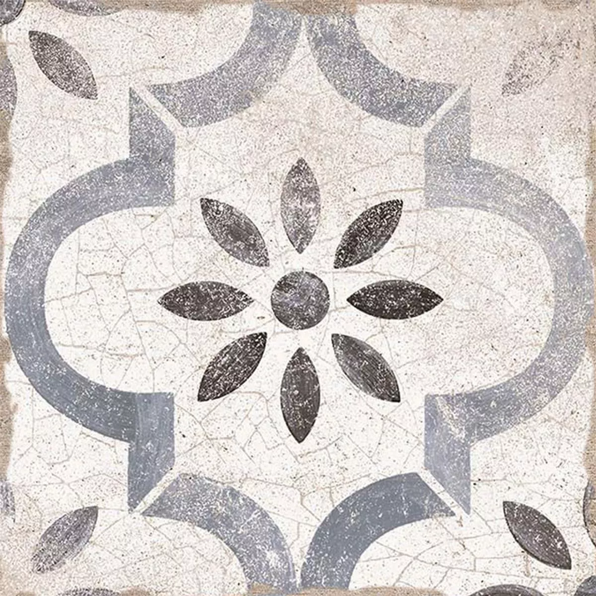 Porselein steengoed Tegels Allora Decor Blauw 22,5 x 22,5cm Porselein steengoed Tegels Allora Decor Blauw 22,5 x 22,5cm