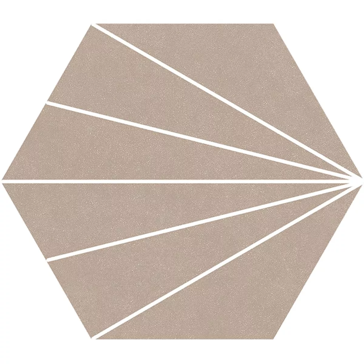Porselein steengoed Tegels Millennium Hexagon 3D Optiek Taupe 22,5 x 25,9cm
