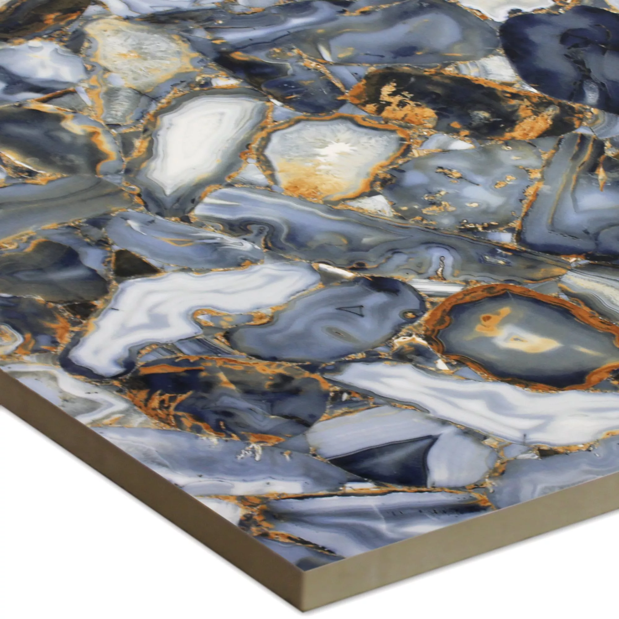 Échantillon Carrelage Sol Et Mur Wilson Poli Brillant Bleu 60x60cm