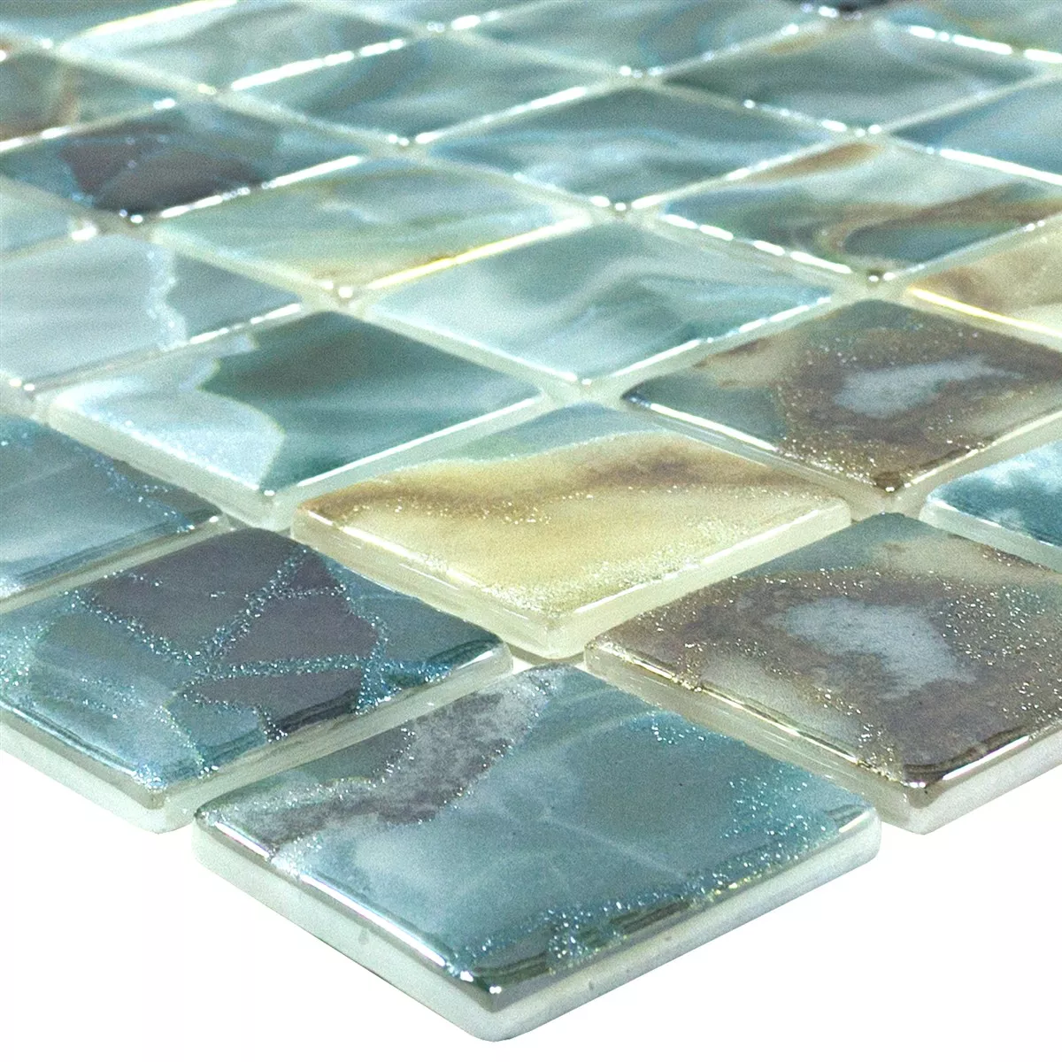 Glas Pool Mosaikfliesen Carolina Hellgrün