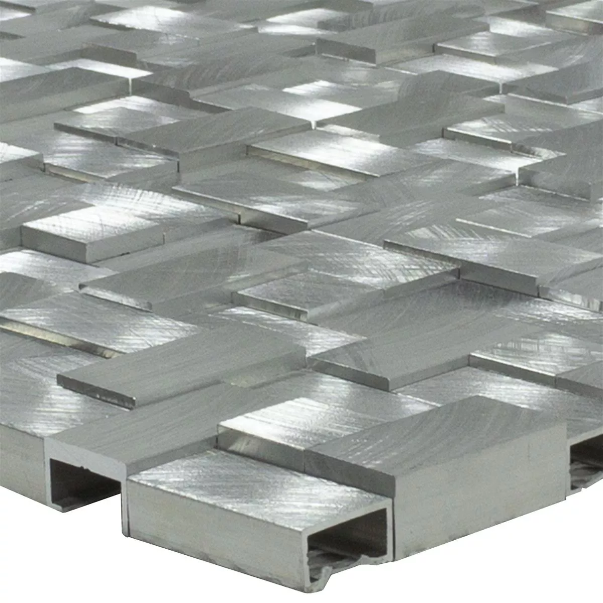 Échantillon Aluminium Métal Mosaïque Carrelage Quantum Argent