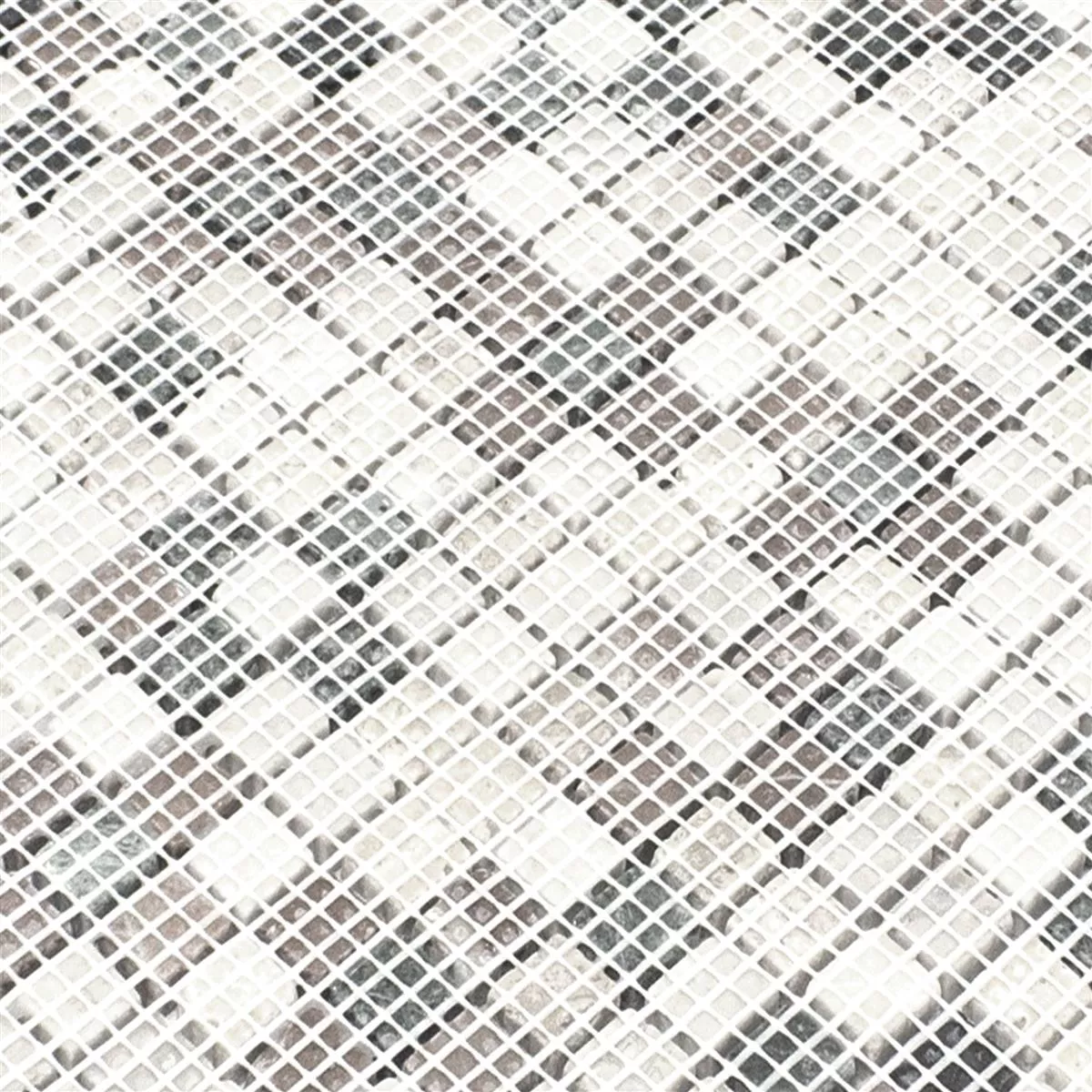 Échantillon Pierre Naturelle Verre Aluminium Mosaïque Carrelage Stilo Gris Clair Argent