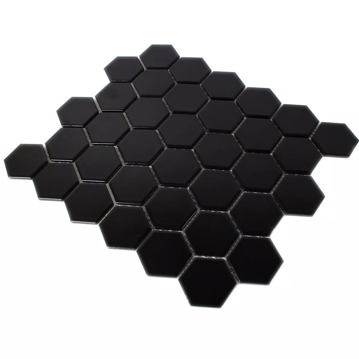 Mosaïque Céramique Hexagone Noir Mat