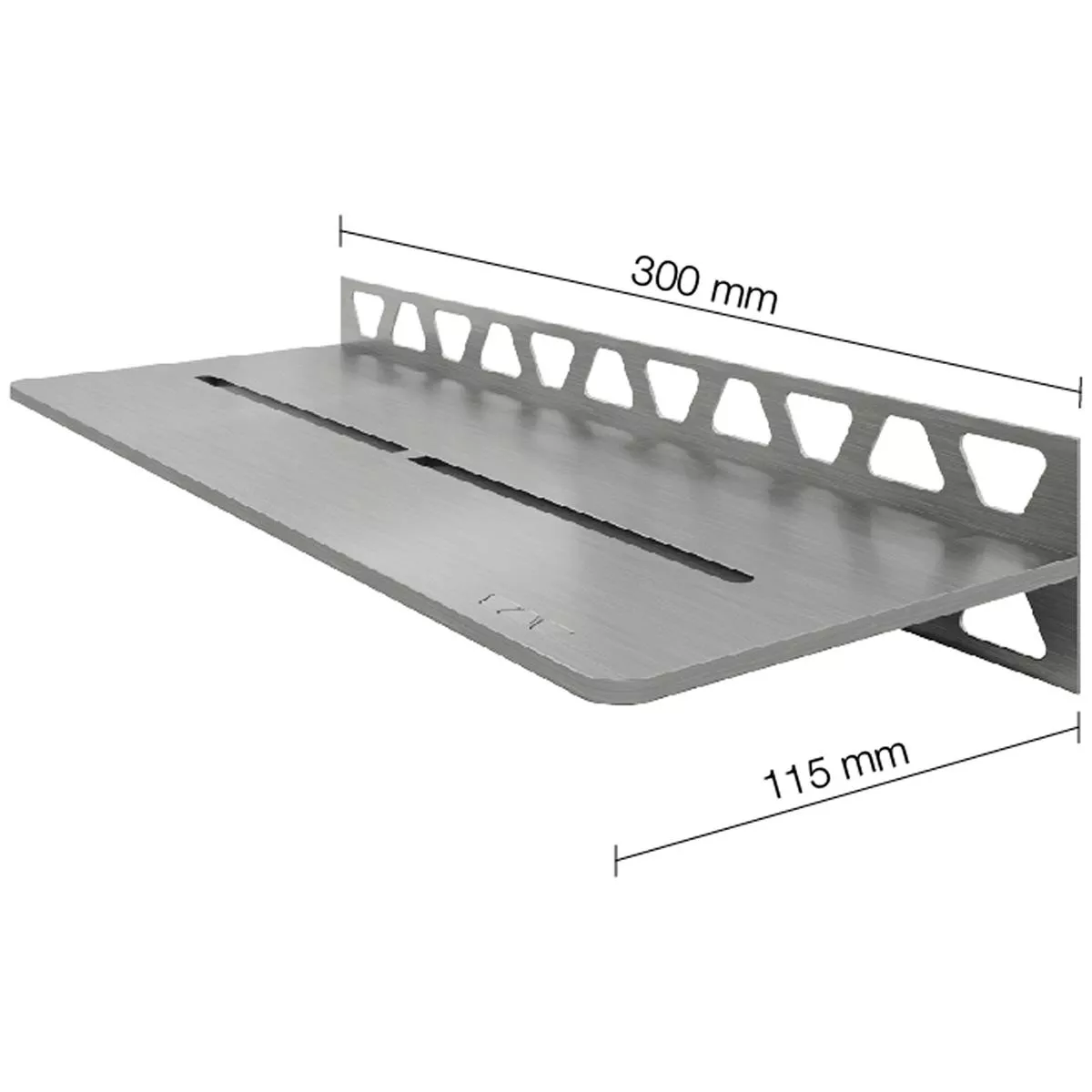 Doucheplank wandplank Schlüter rechthoek 30x11,5cm puur zilver