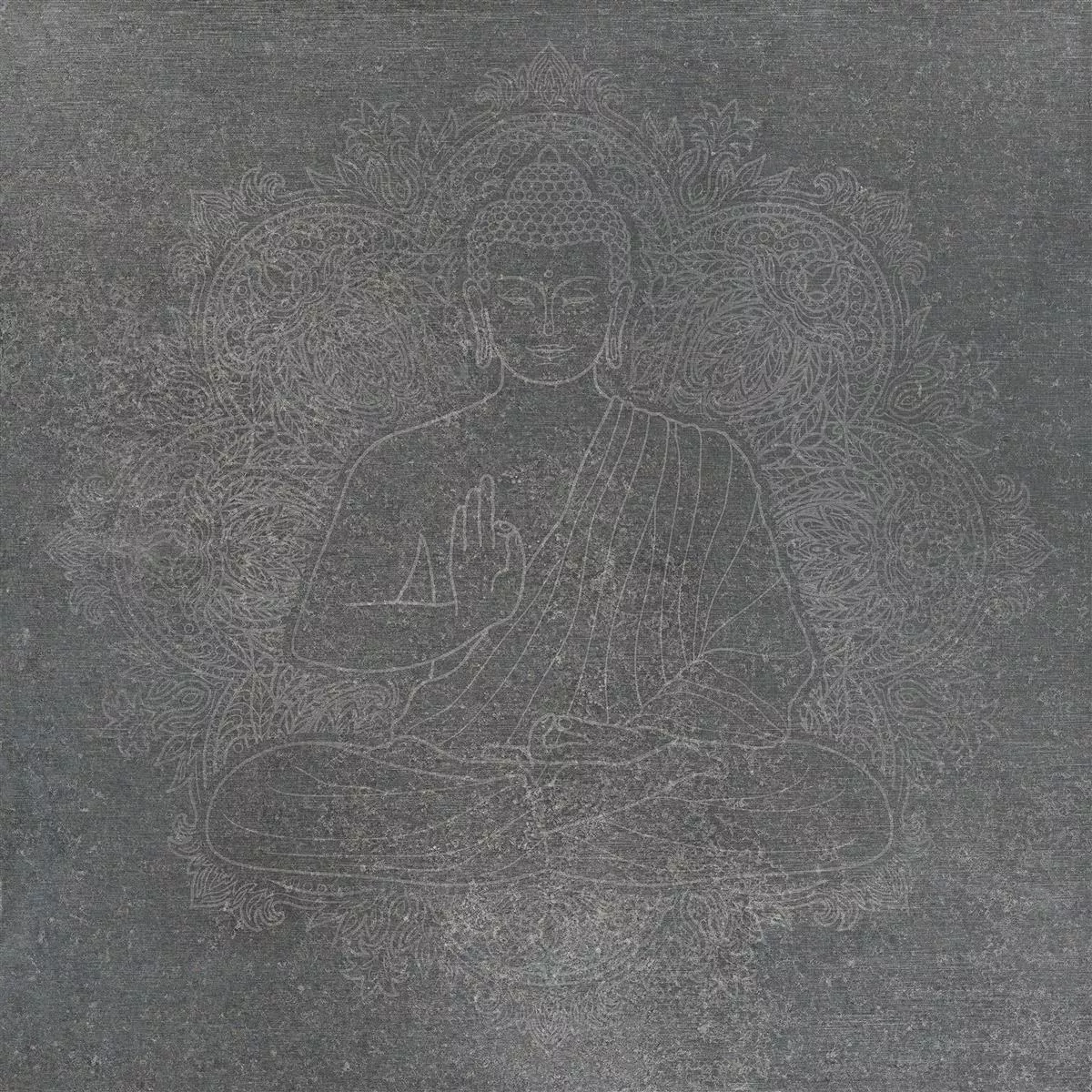 Carrelage Sol Et Mur Pierre Optique Horizon Anthracite Décor Bouddha