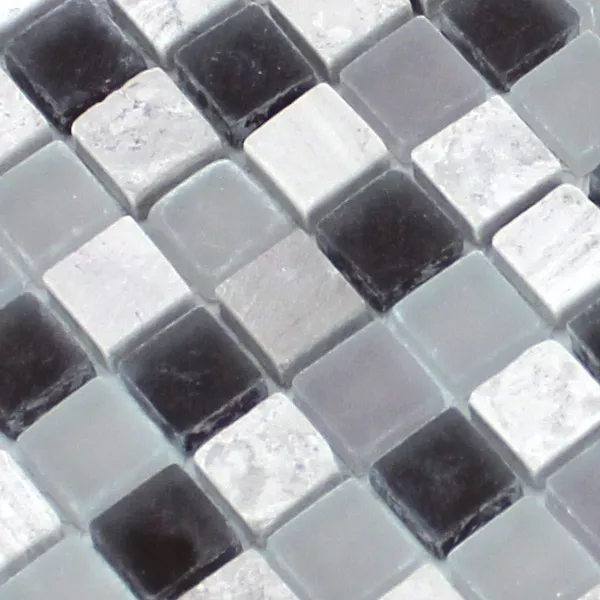 Verre Marbré Mosaïque 15x15x8mm Pourpre Mix