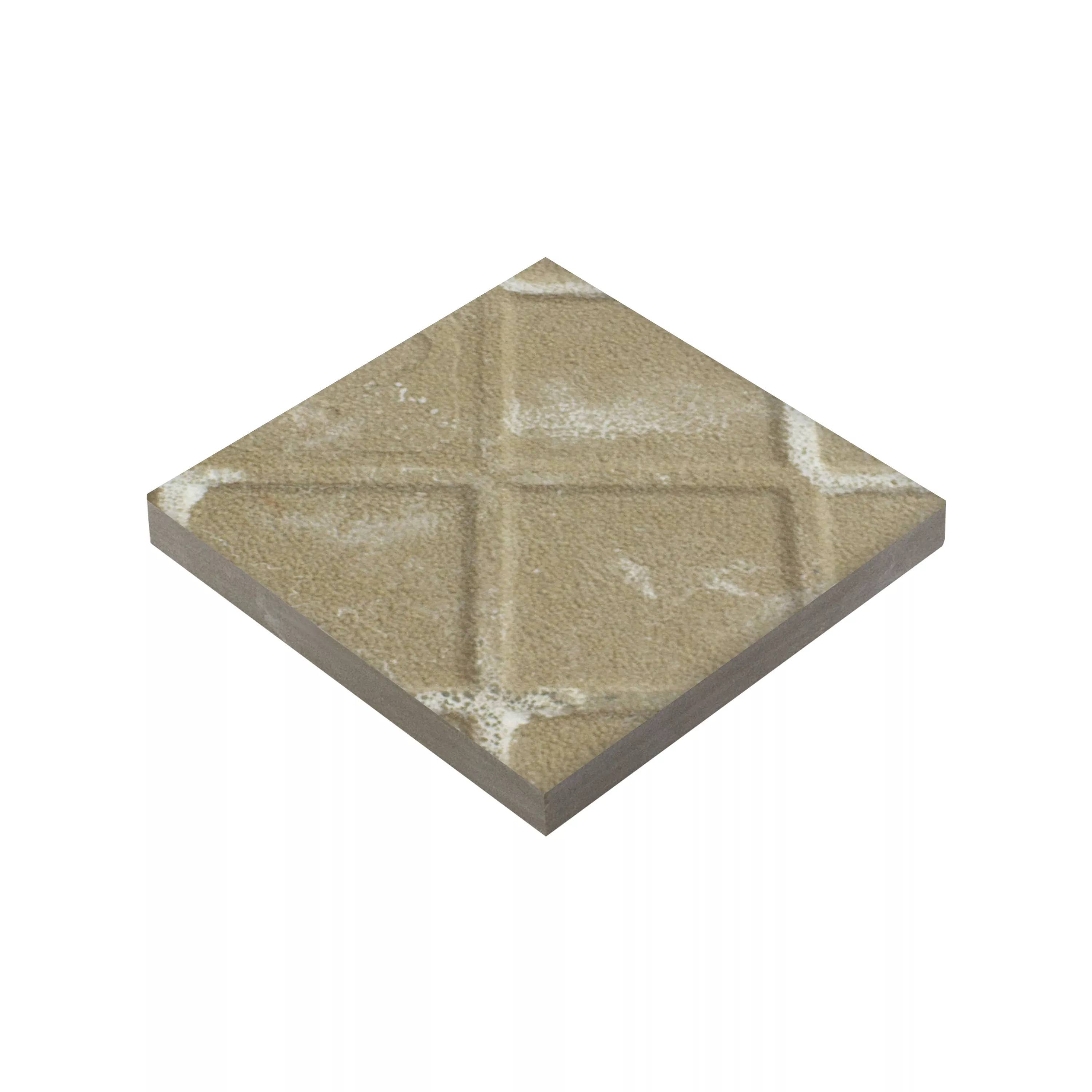 Porselein steengoed Tegels Genexia Uni Crème Rosone 4,6x4,6cm