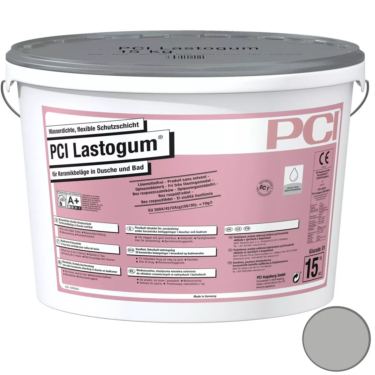 PCI Lastogum Couche de protection flexible étanche Gris 15KG