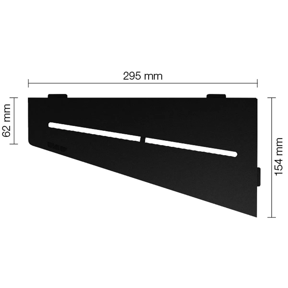 Wandplank doucheplank Schlüter vierkant 15,4x29,5cm Pure Graphite