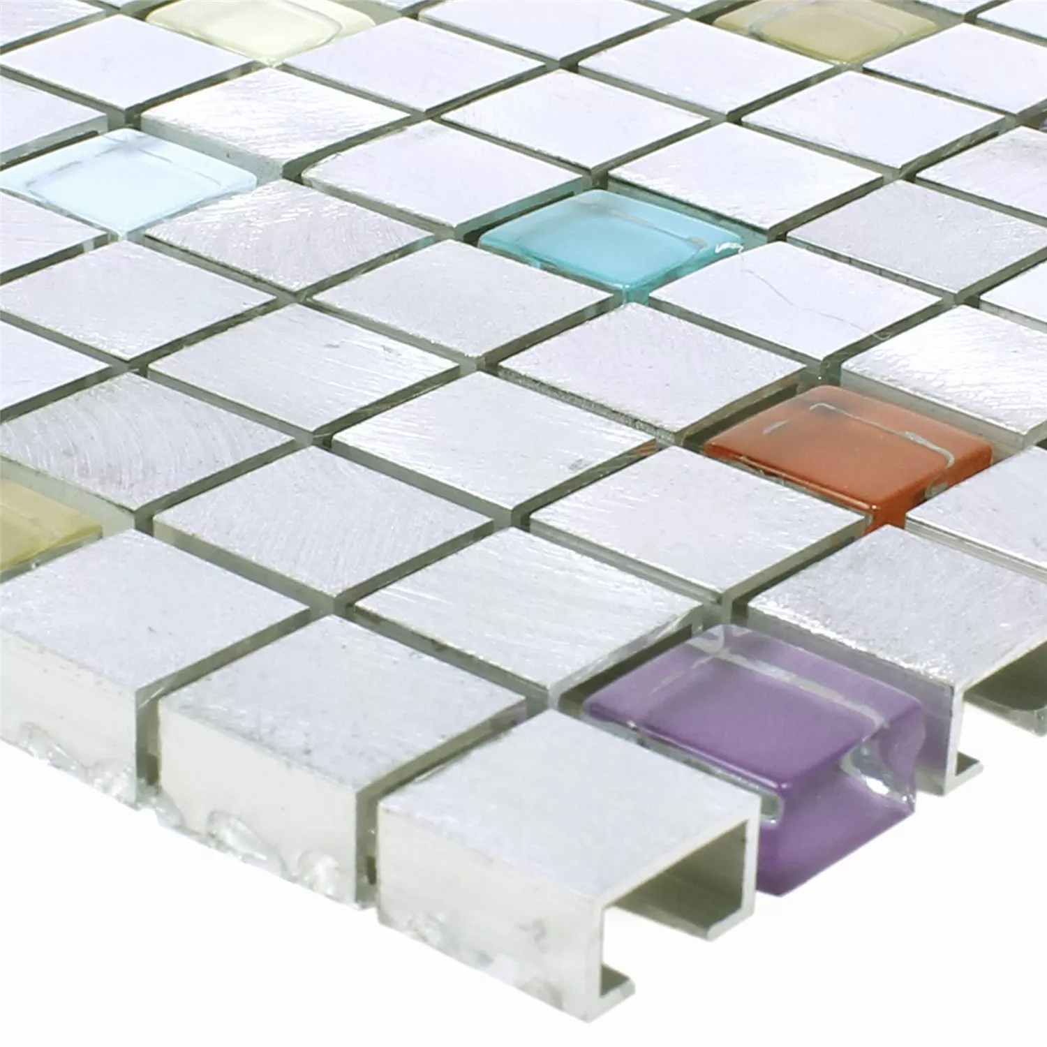 Mozaïektegel Lissabon Aluminium Glas Mix Kleurrijk