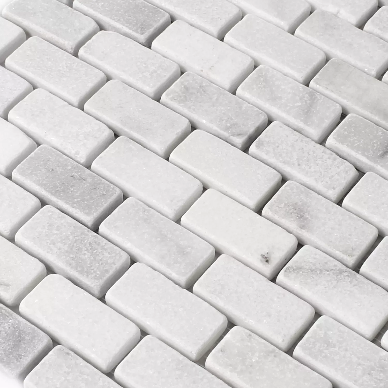Mozaïektegel Marmer Natuursteen Treviso Brick Wit