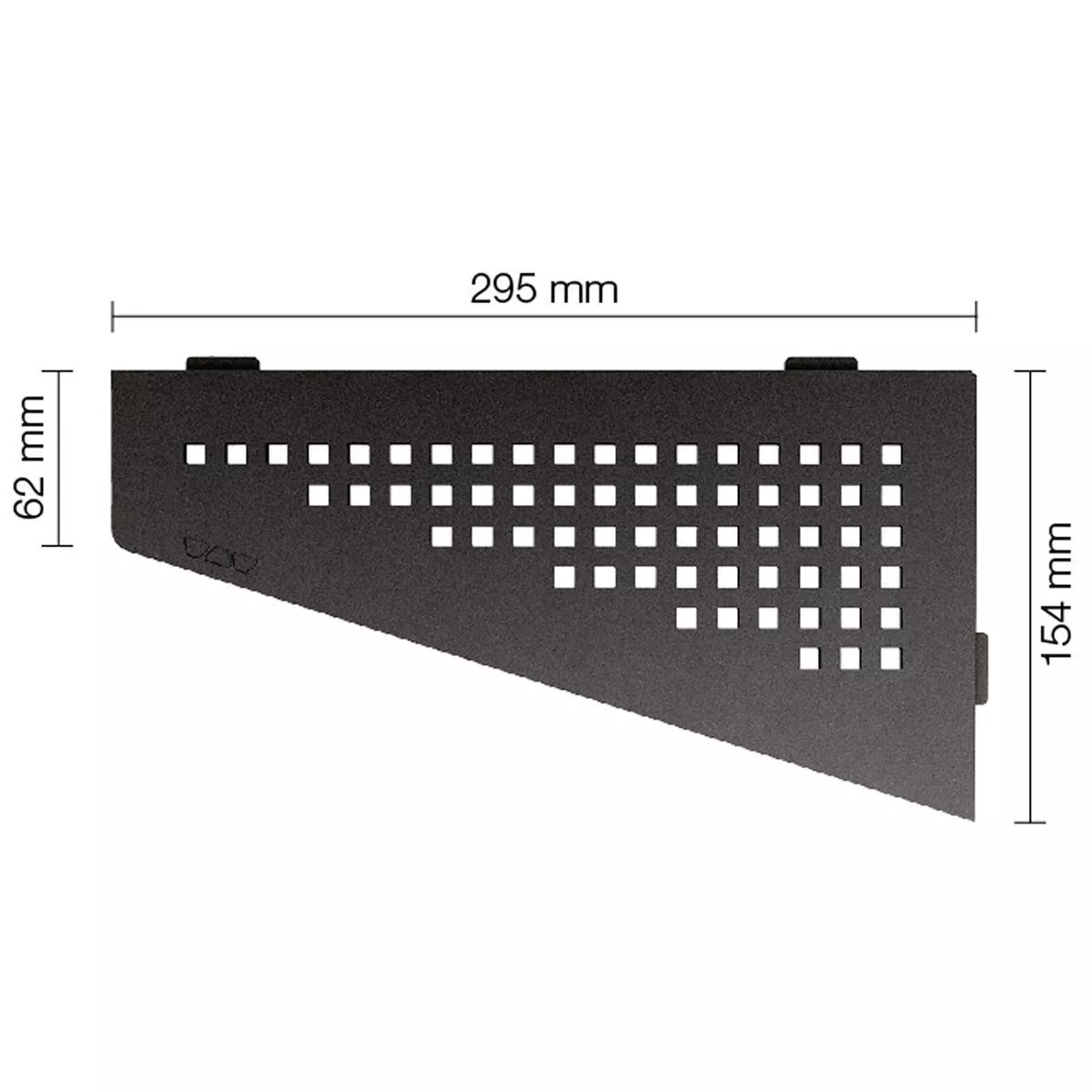 Wandplank doucheplank Schlüter vierkant 15,4x29,5cm vierkant antraciet