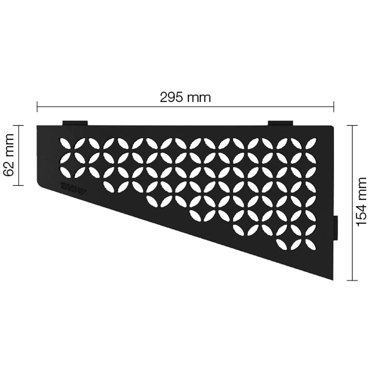 Wandplank doucheplank Schlüter vierkant 15,4x29,5cm Floral Grafiet