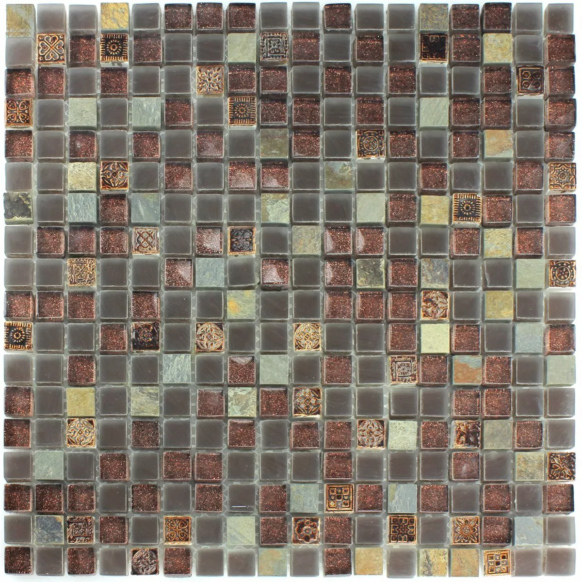 Mosaïque Verre Pierre Naturelle Luire 15x15x8mm