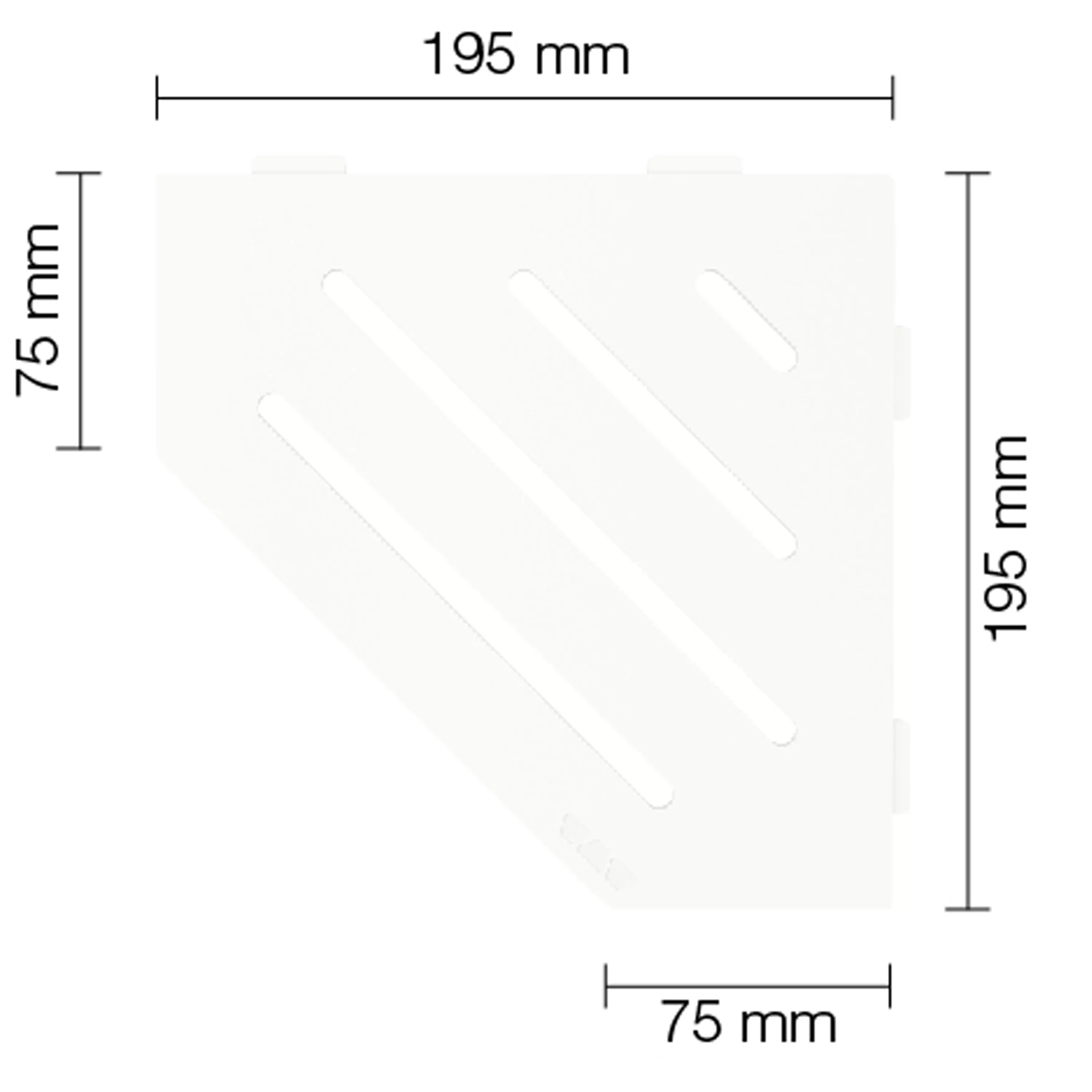 Wandplank doucheplank Schlüter 5agon 19,5x19,5cm Wave Wit