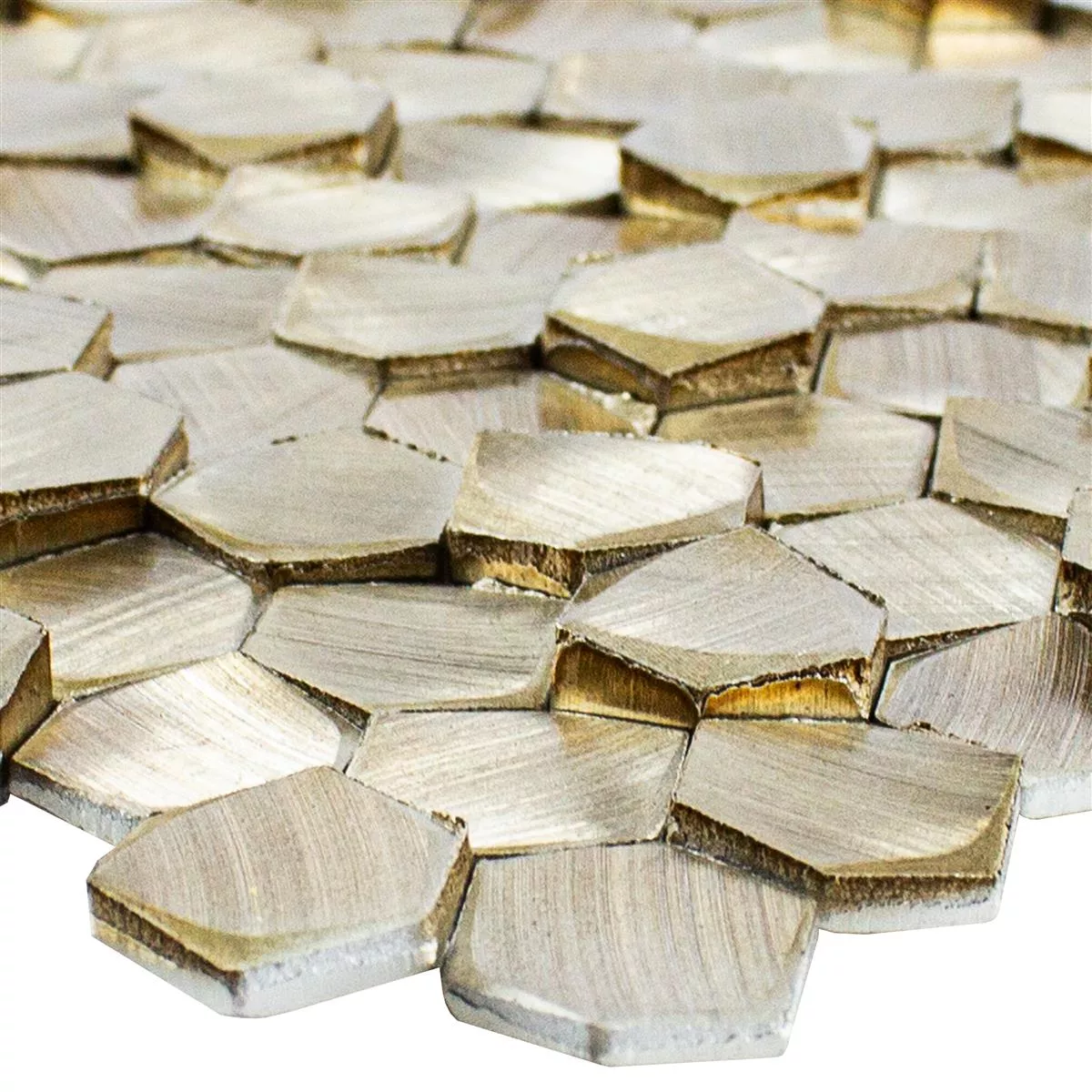 Aluminium Metaal Mozaïektegel McAllen Goud
